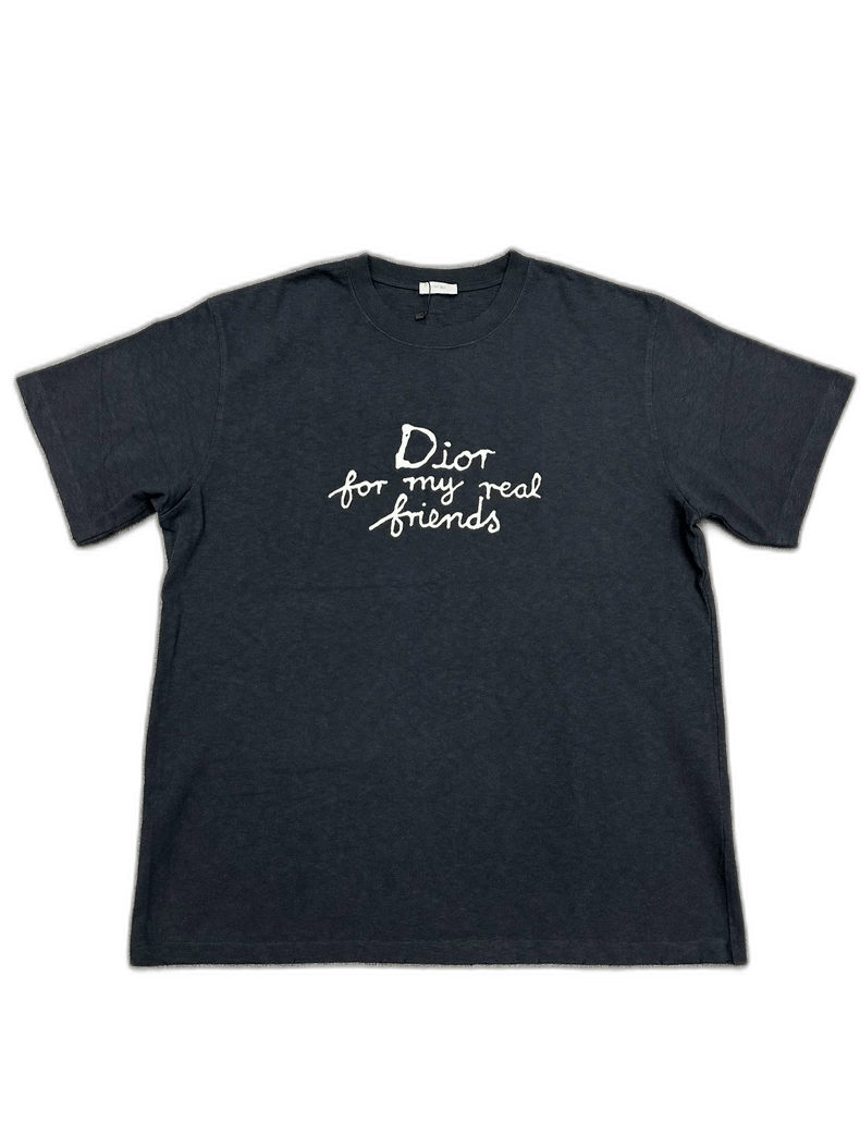 25ss Dior for my real friends Tシャツ 黒 半袖 Dior Dior Embroidered Letter Short Sleeve Tee | Grailed