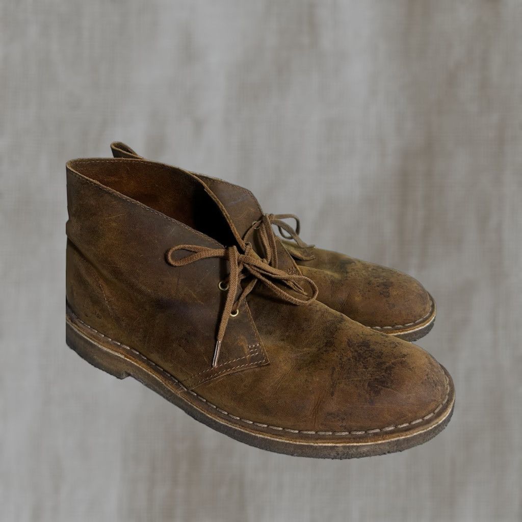 Clarks Clarks Desert Boot Mens 10.5 Ankle Boot Lace Up Leather Brown Bodied Desert Shoe Mens Brown 10.5 Lace Up Leather Desert Boot Shoes Mens Size US 11 / EU 44 - 1 Thumbnail