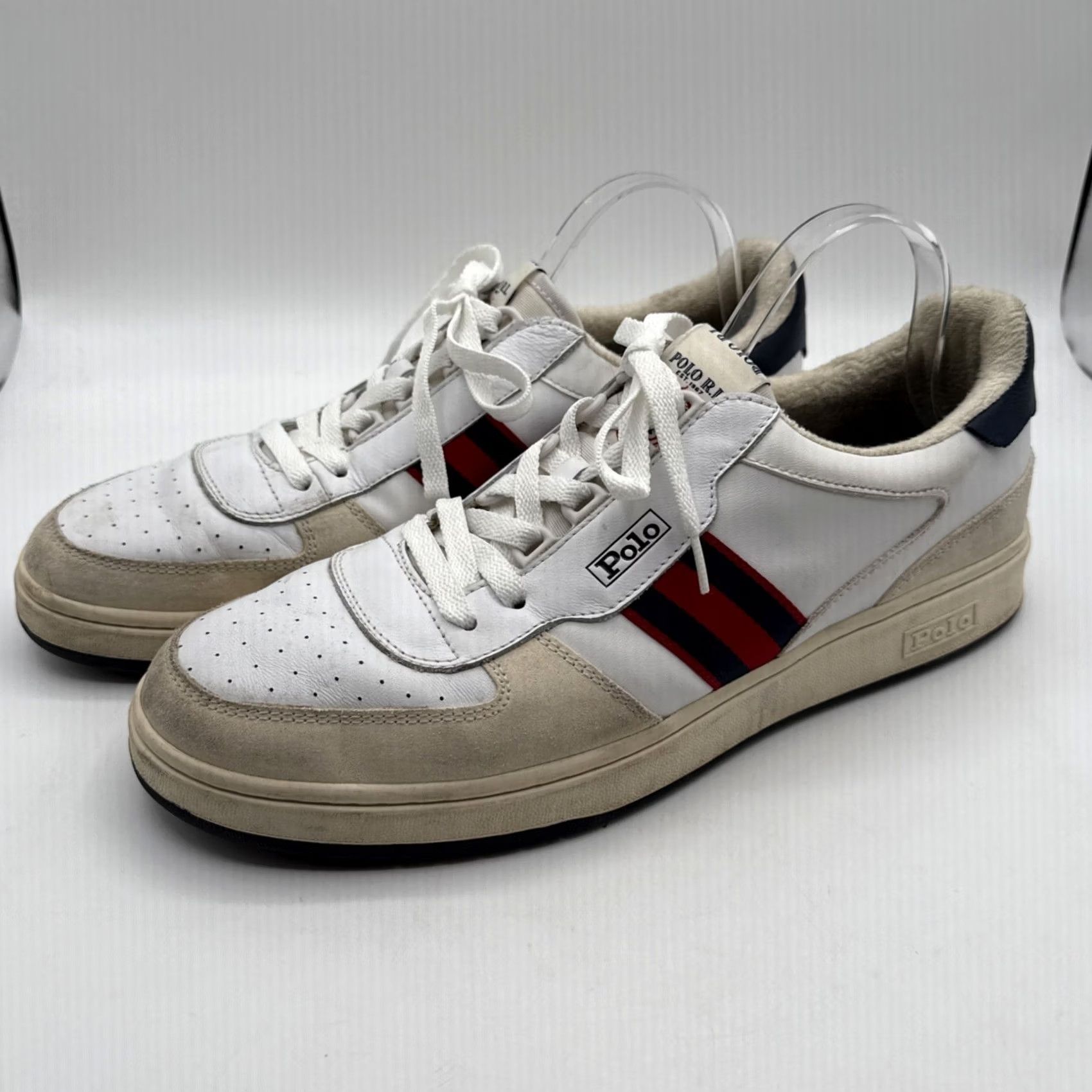 Polo Ralph Lauren Polo Ralph Lauren Court Low White Suede/Leather Sneakers Mens US 13 Leather Lining Insole Outsole 2023 Cushioned Tennis Sneaker Shoes Size US L / EU 52-54 / 3 - 3 Thumbnail