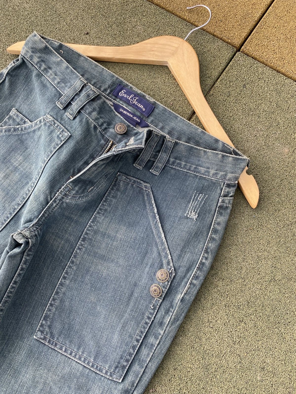 Earl Jeans × Japanese Brand × Vintage Vintage EarlJean Carpenter Jeans Y2K Workwear Wide Leg Denim Size 30" / US 8 / IT 44 - 13 Thumbnail