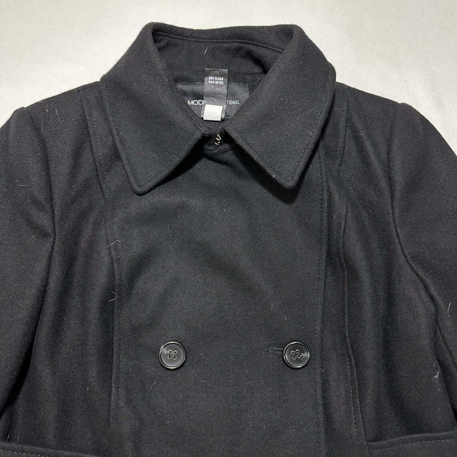 Other Moda International 10 Wool Double Breasted Pea Coat Jacket Size L / US 10 / IT 46 - 3 Thumbnail