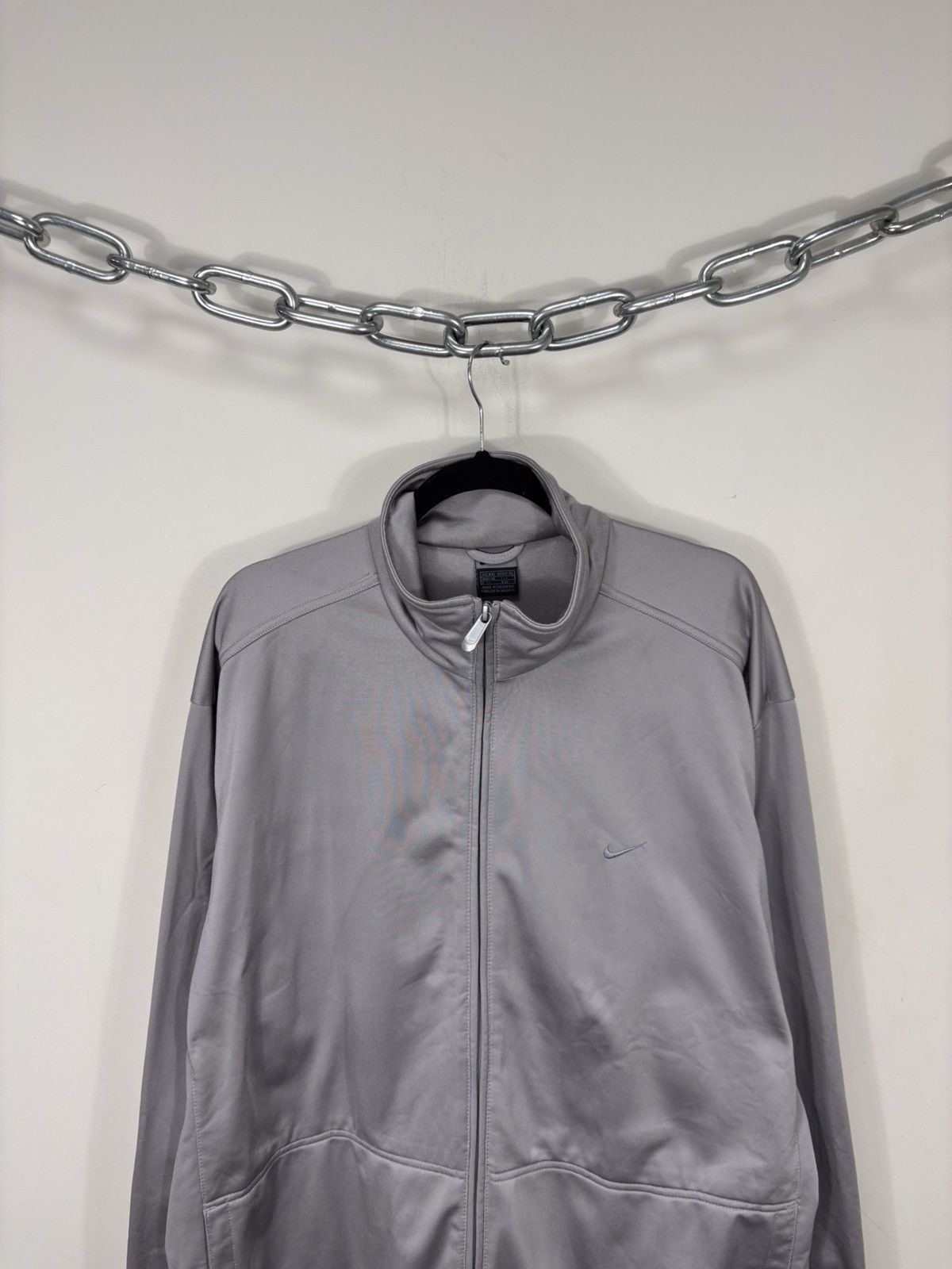 Nike Vintage 2000s Nike Y2K Gray Track Jacket Full Zip Retro Hype Size US XXL / EU 58 / 5 - 2 Thumbnail