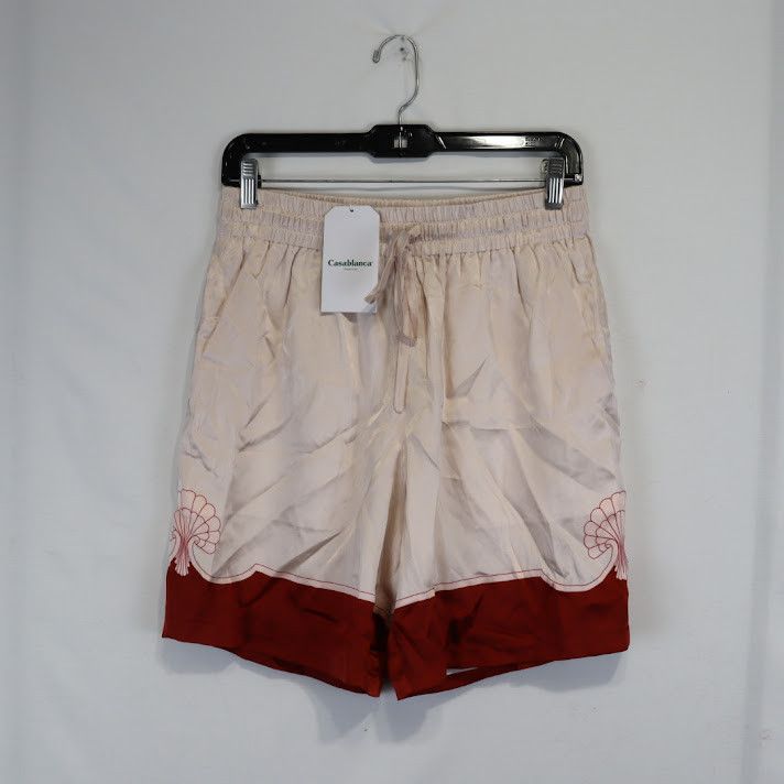Casablanca o1rshd1 Printed Silk Shorts in Dark Red Size US 30 / EU 46 - 1 Thumbnail