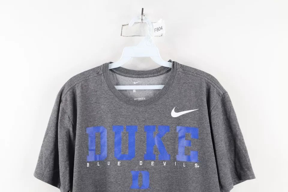 Nike × Vintage Nike Cut Spell Out Duke University Blue Devils T-Shirt Gray Size US L / EU 52-54 / 3 - 2 Thumbnail