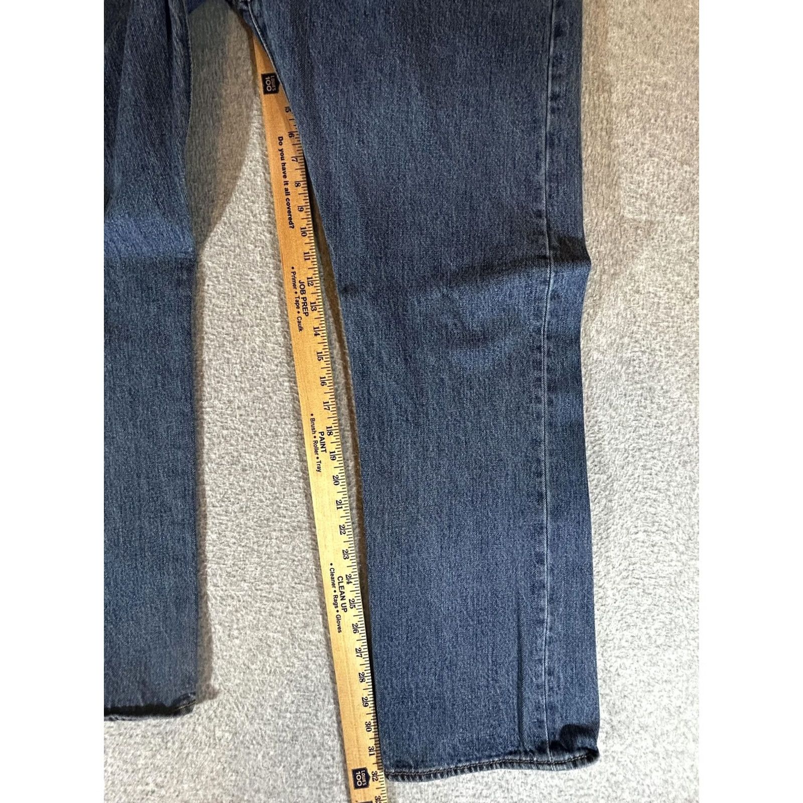 Levi's Levi's 501 Jeans Men 38x32 Straight Button Fly Medium Blue Denim Cotton Regular Fit Straight Leg Mens Pants Size US 38 / EU 54 - 3 Thumbnail