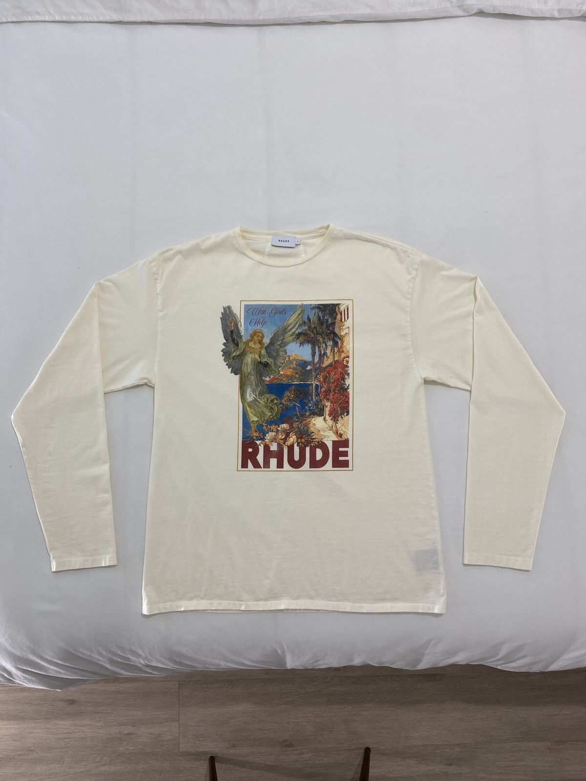 Rhude Rhude With Gods Help Angel Longsleeve Logo Tee Size US M / EU 48-50 / 2 - 1 Thumbnail
