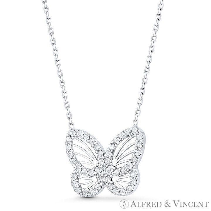 Other Butterfly Charm CZ Crystal Pendant & Chain Necklace Size ONE SIZE - 1 Preview