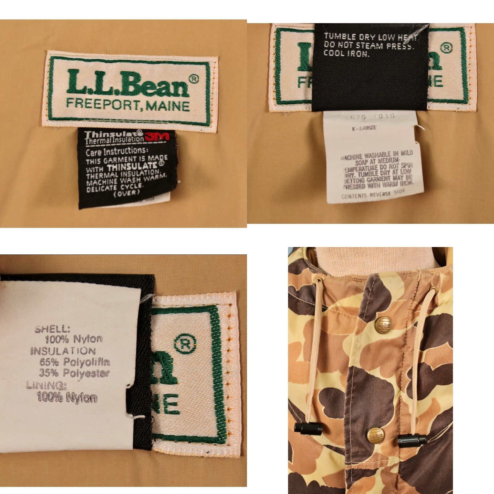 Hunter VINTAGE LL Bean Duck Hunter Camo Parka Coat Mens XL 1980s Brown Nylon 80s Parka Mens Size XL Parka Coat Size US XL / EU 56 / 4 - 8 Thumbnail