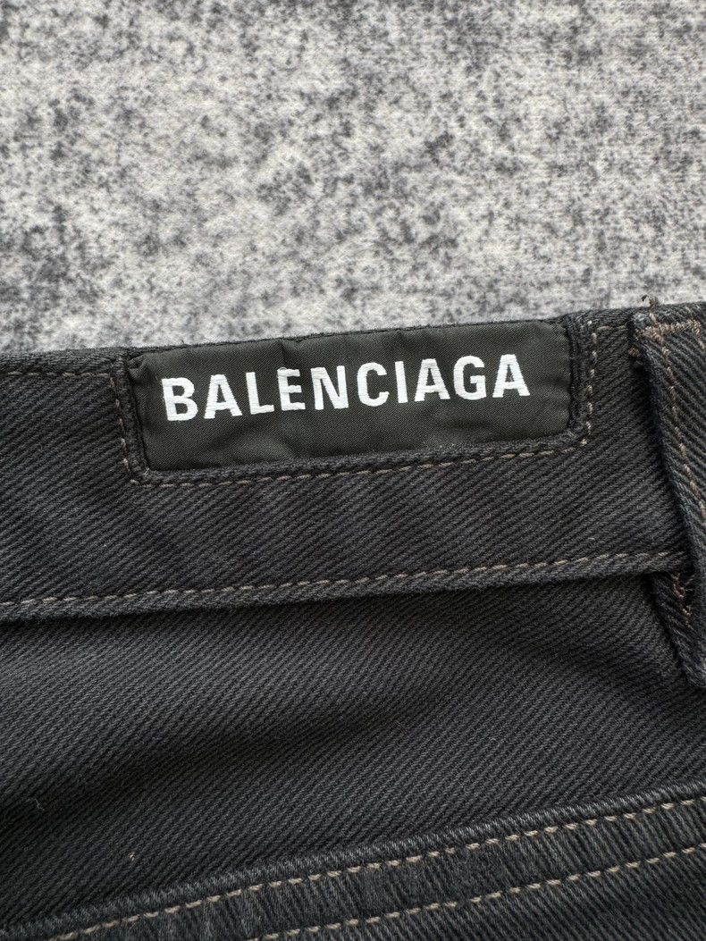 Balenciaga Balenciaga size XS Black curved knife destroyed denim pant Size 23" - 5 Thumbnail