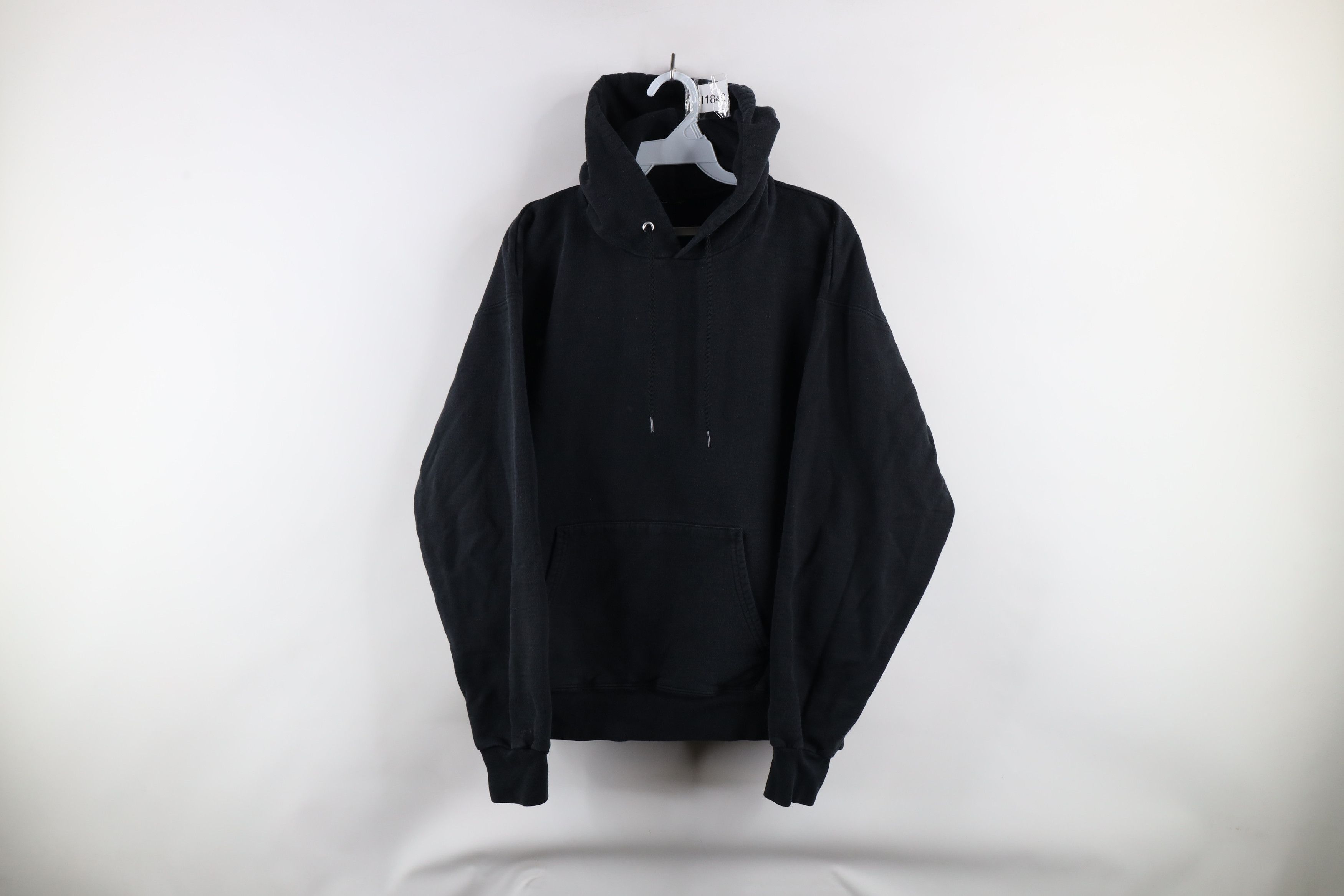 Vintage Vintage 90s Streetwear Heavyweight Hoodie Sweatshirt Black Size US M / EU 48-50 / 2 - 1 Thumbnail
