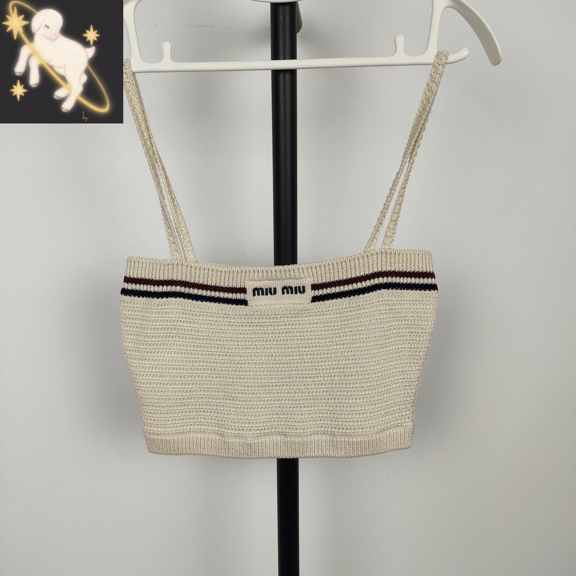 Miu Miu Miu Miu Beige Tank Top 38 Women Size S / US 4 / IT 40 - 1 Thumbnail