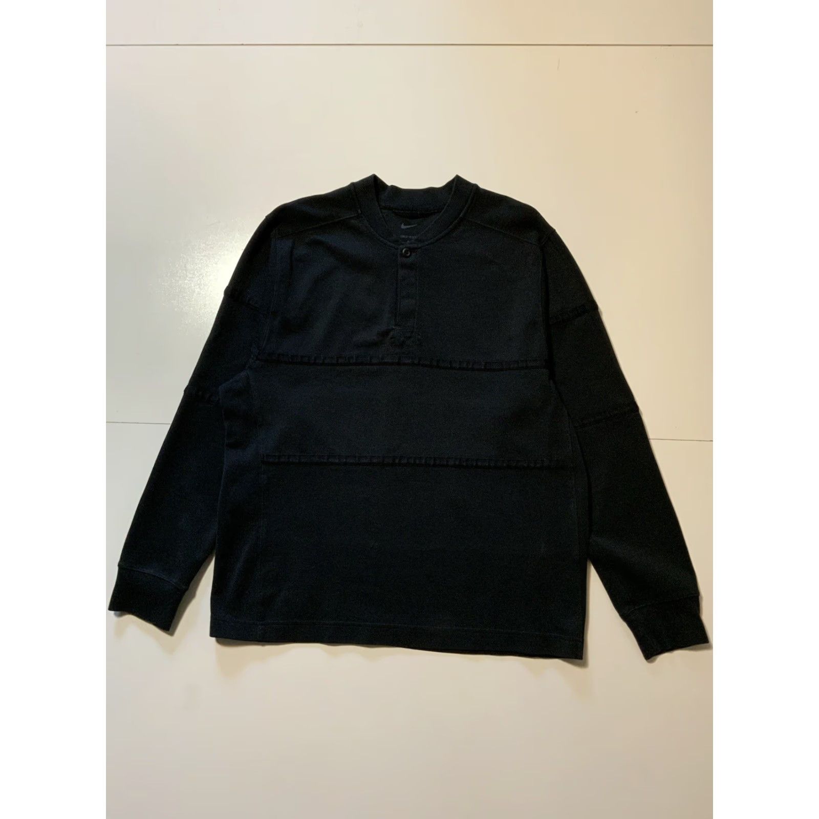 Nike Nike Dri Fit NSW Sportswear Golf Black Henley Long Sleeve Polo Shirt M Mens Size US M / EU 48-50 / 2 - 4 Thumbnail