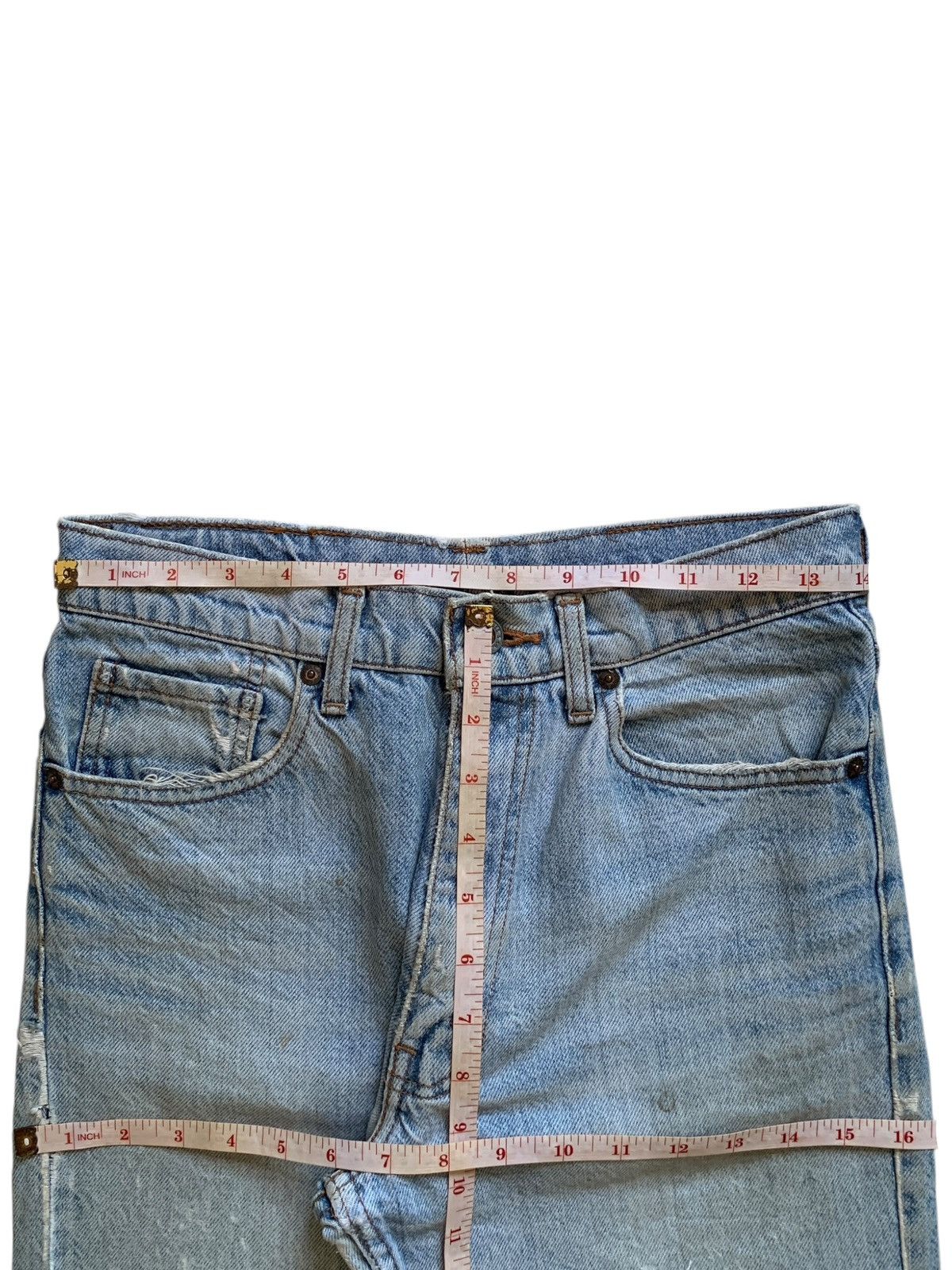Levi's × Levi's Vintage Clothing Vintage 90s Levis Big E Painted Blue Wash Distressed Jeans Size US 28 / EU 44 - 12 Thumbnail