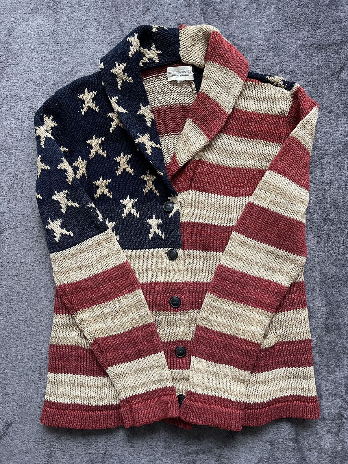 Denim & Supply Ralph Lauren × Polo Ralph Lauren × Ralph Lauren AMERICAN FLAG SHAWL CARDIGAN 🇺🇸 Pharrell Williams Sweater Size US M / EU 48-50 / 2 - 3 Thumbnail