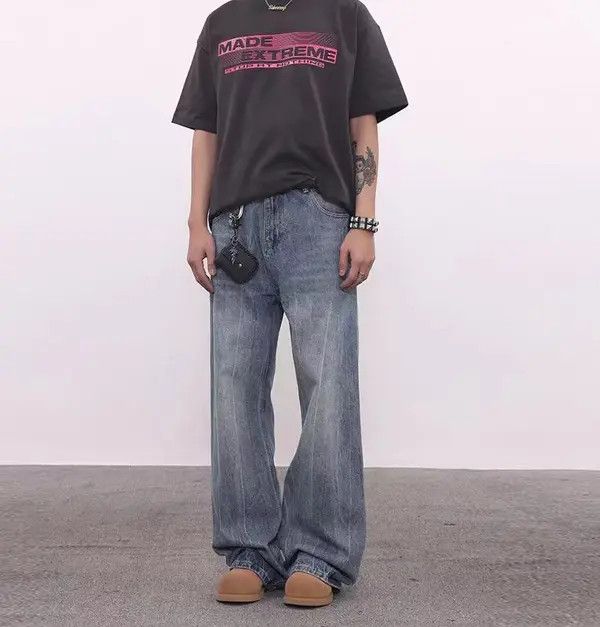 Japanese Brand VIBE baggy vintage washed casual jeans Size US 32 / EU 48 - 7 Thumbnail
