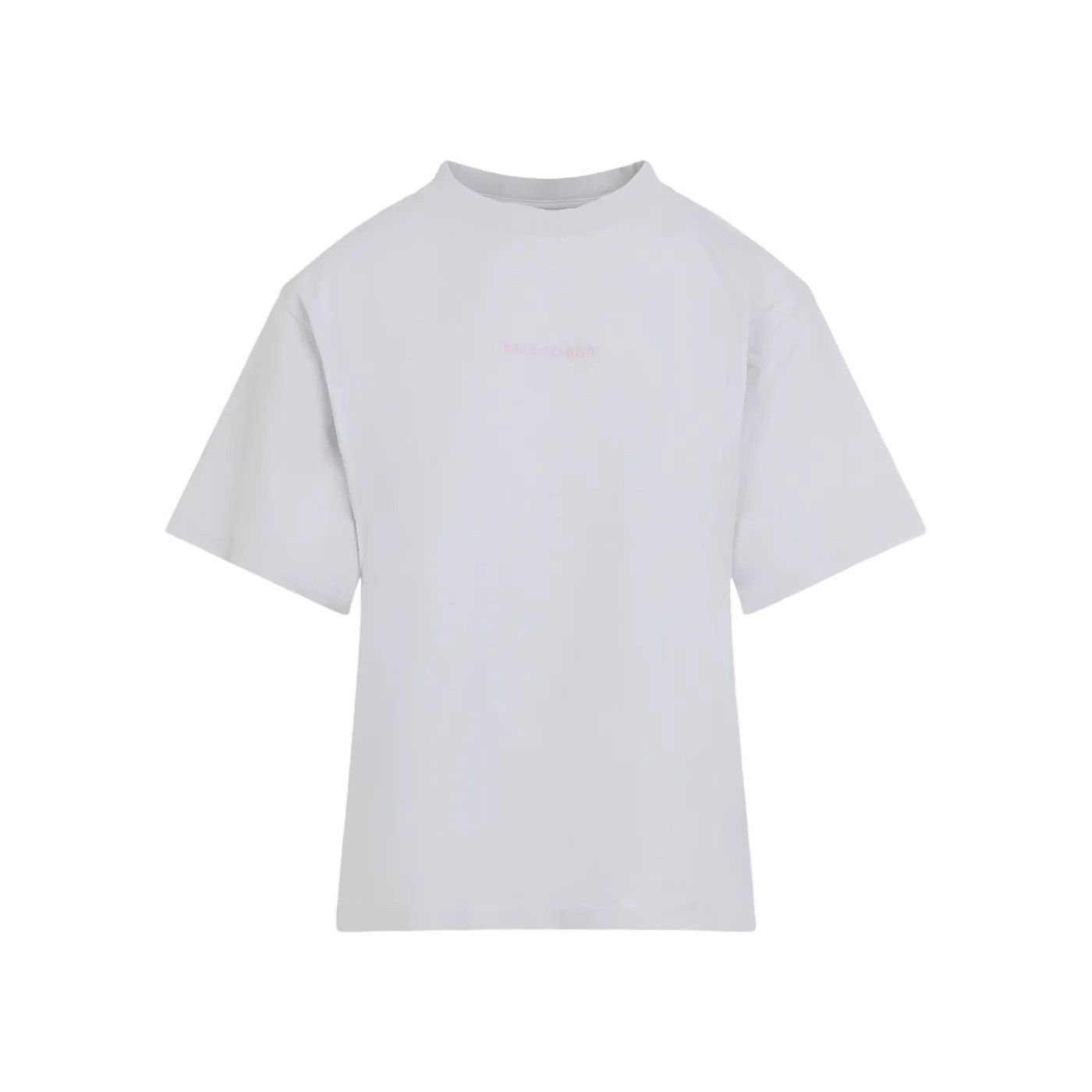 BALENCIAGA Women's Dirty White/Pink Cotton T-shirt New & Aut