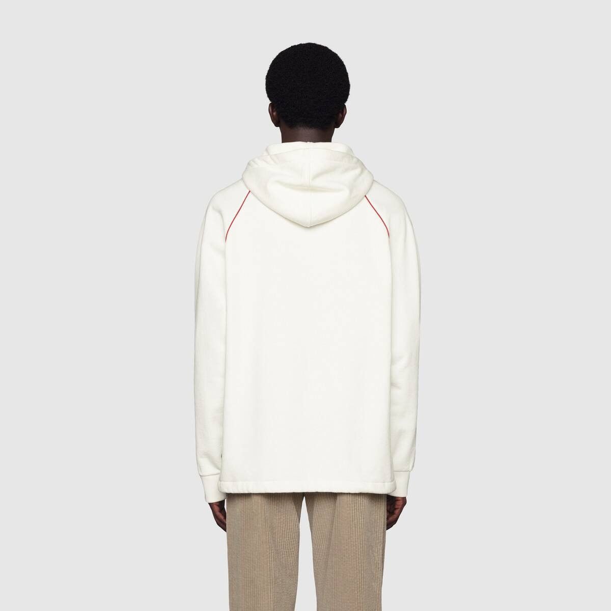 Gucci o1s1wg111025 Sweatshirt With Web and Gucci Label in Ivory Size US M / EU 48-50 / 2 - 4 Thumbnail