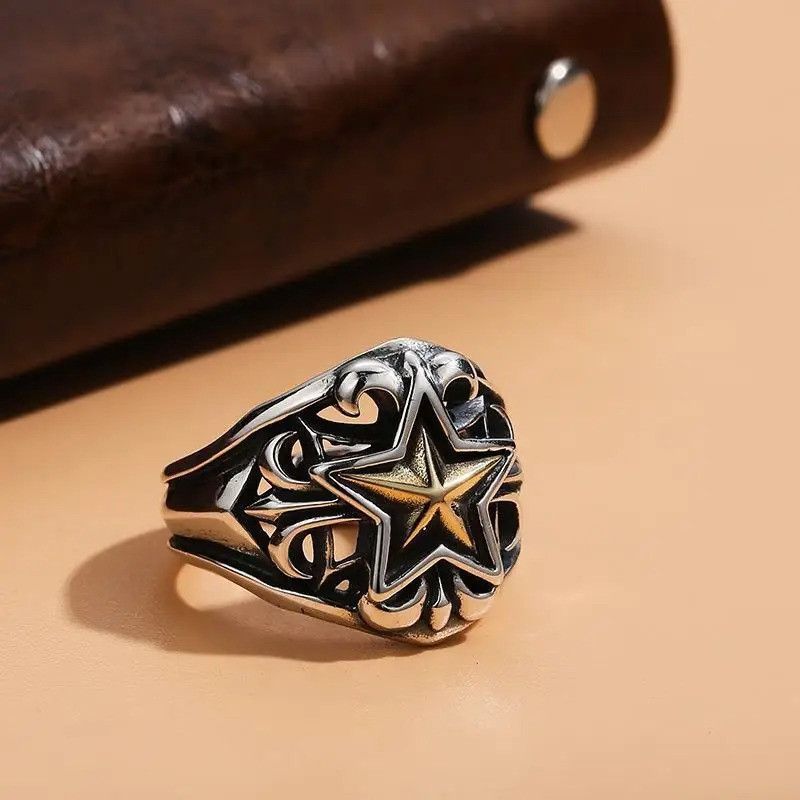 Other Retro Golden Cross Star Ring Size ONE SIZE - 3 Thumbnail