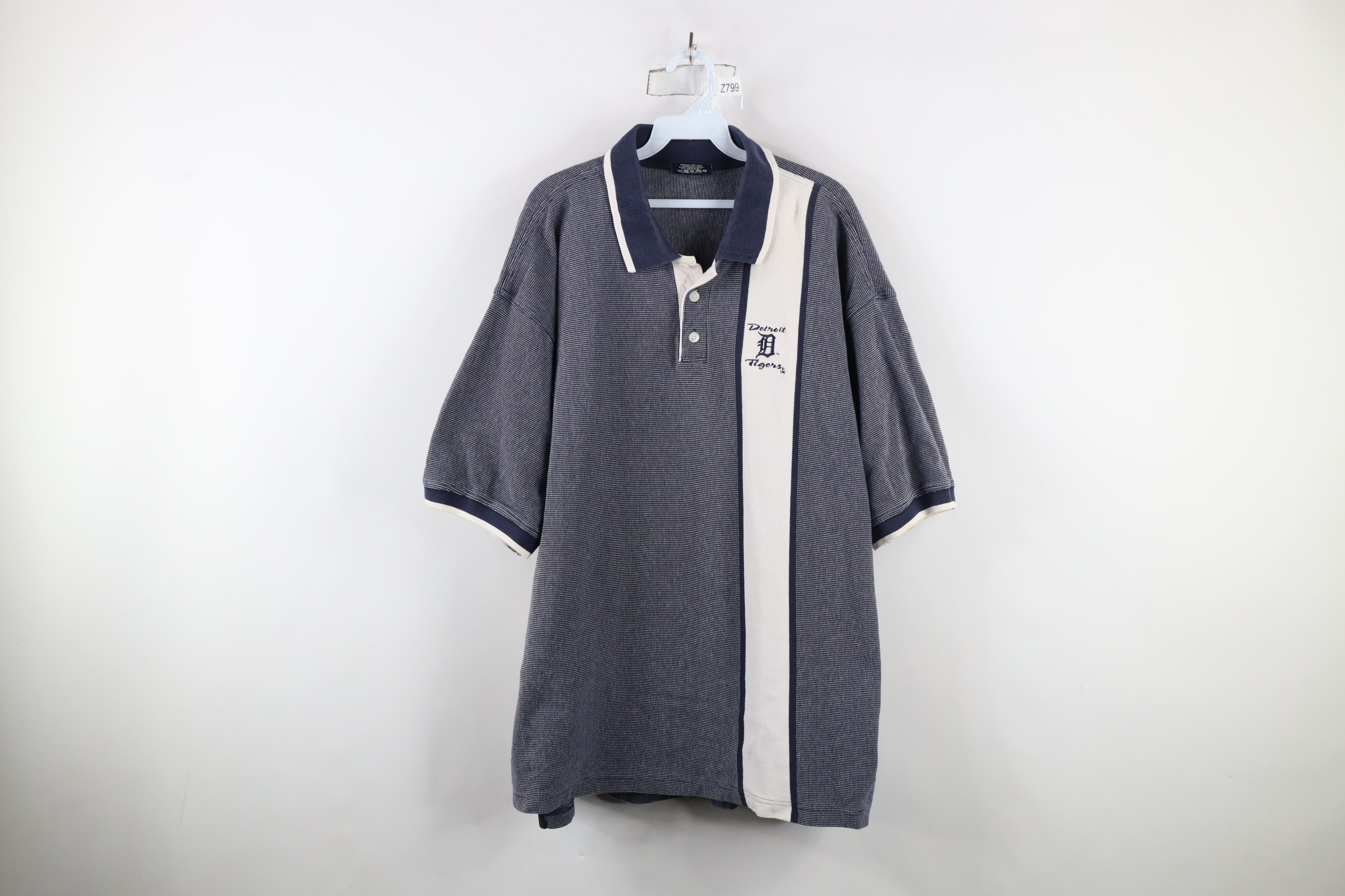 Vintage Vintage 90s Detroit Tigers Baseball Collared Polo Shirt Size US XXL / EU 58 / 5 - 1 Thumbnail