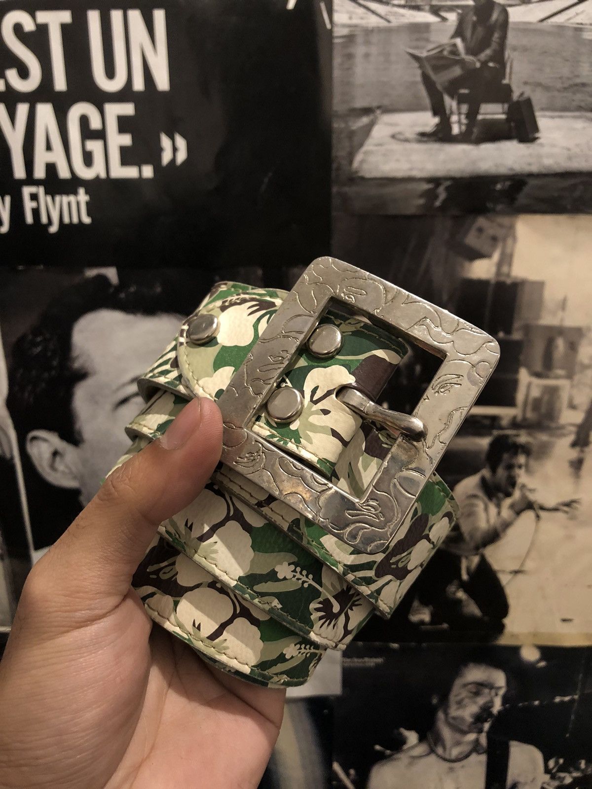 Bape Aloha Camo Leather Belt Size 32 - 4 Thumbnail