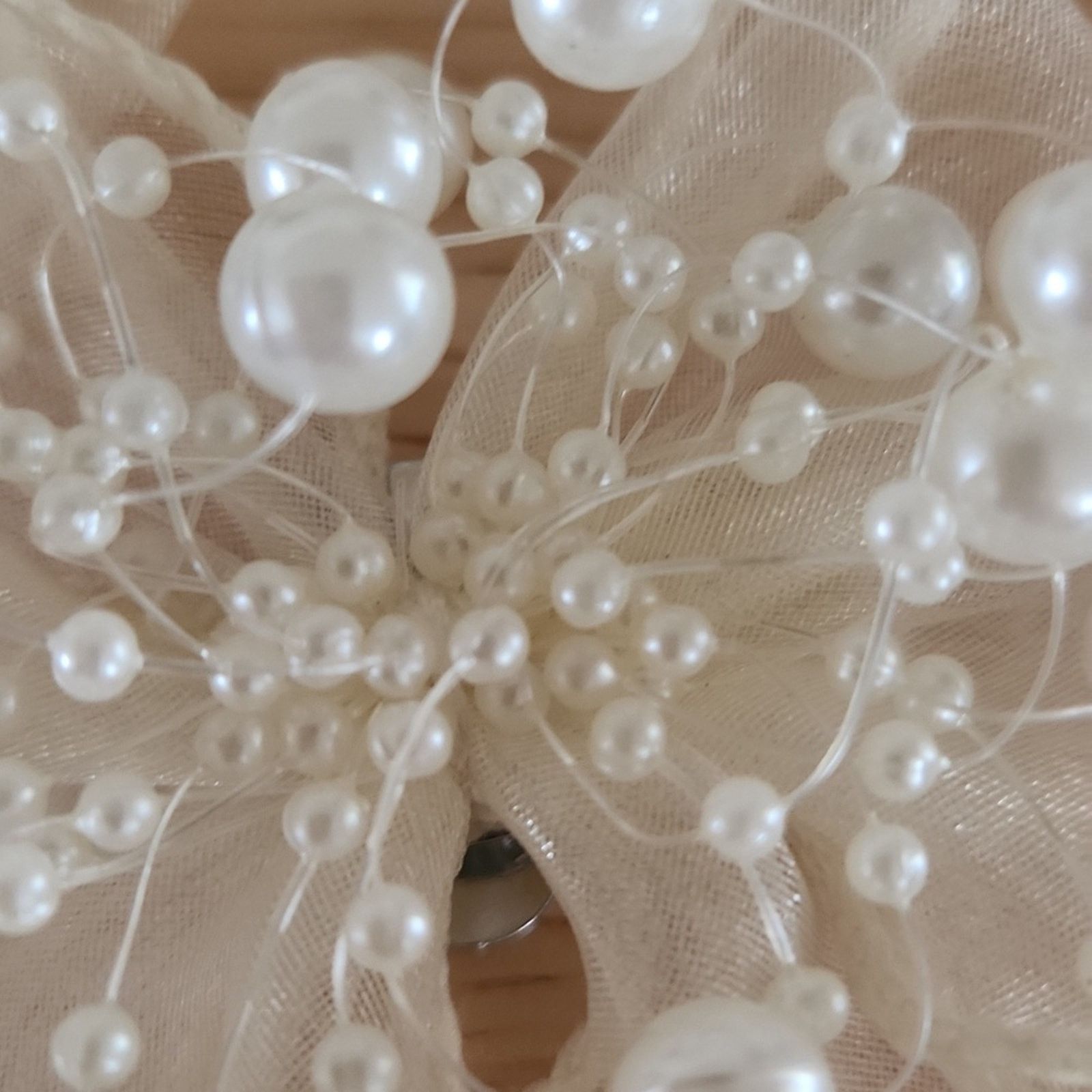 Other ELEGANT ☆ CREAM ORGANZA BOWS with PEARLS ☆ SHOE CLIPS ☆ NIP Size US 4 / IT 34 - 8 Thumbnail