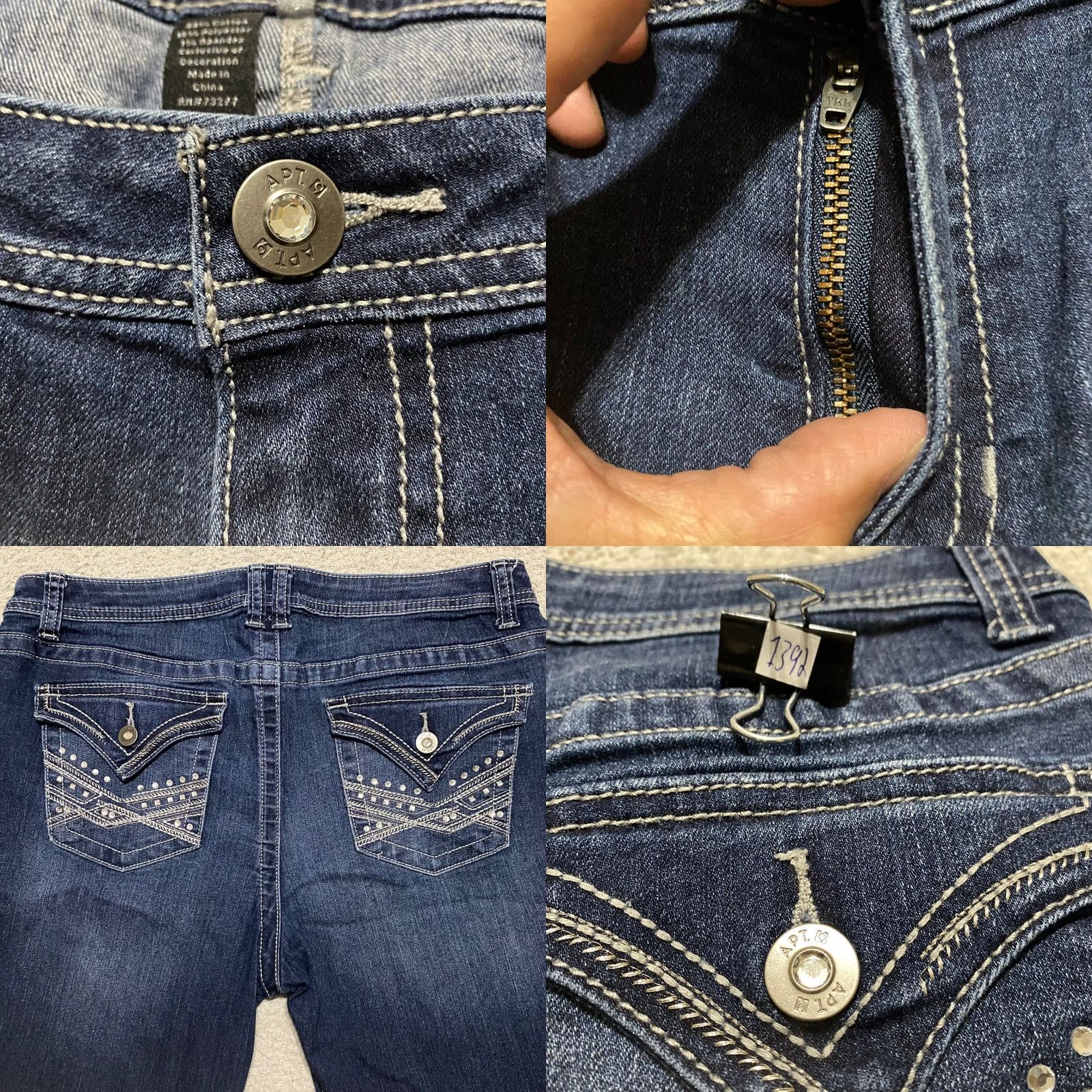 Apt. 9 Apt. 9 Womens Jeans Blue Denim Bootcut Mid Rise 14 Regular 31in Inseam 26in 5-Pocket Solid Denim Size 36" / US 14 / IT 50 - 8 Thumbnail