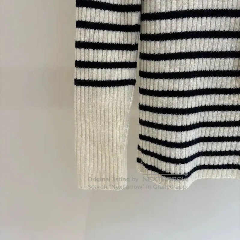 Dior Dior Winter White Striped Wool Sweater . Size S / US 4 / IT 40 - 3 Thumbnail