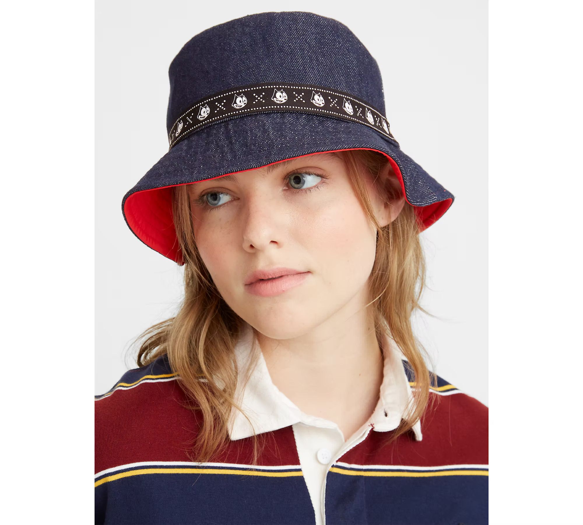 Hypebeast × Levi's LEVIS X FELIX THE CAT REVERSIBLE CAMPUS BUCKET HAT Size ONE SIZE - 3 Thumbnail