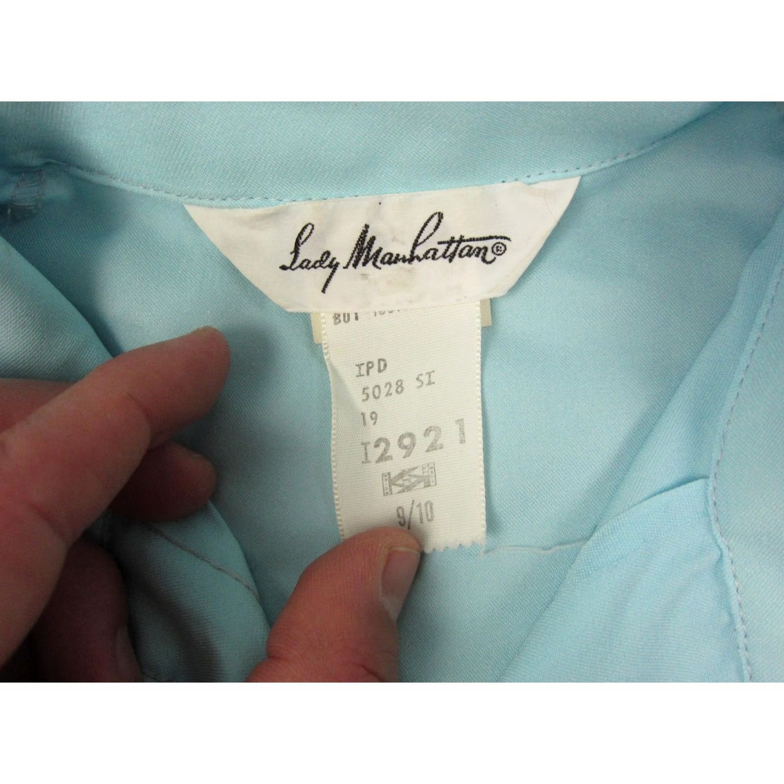 Vintage VINTAGE Lady Manhattan Blue Collared Shirt Bodysuit Womens Medium 9/10 70s Size M / US 6-8 / IT 42-44 - 5 Thumbnail