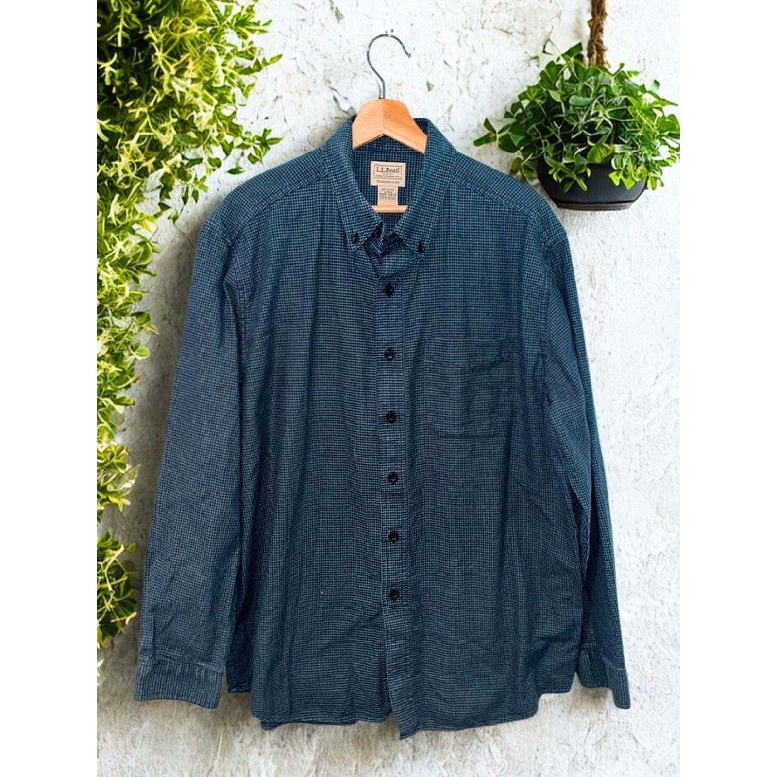L.L. Bean LL Bean Large Houndstooth Button Down Shirt Traditional Fit Size US L / EU 52-54 / 3 - 5 Thumbnail