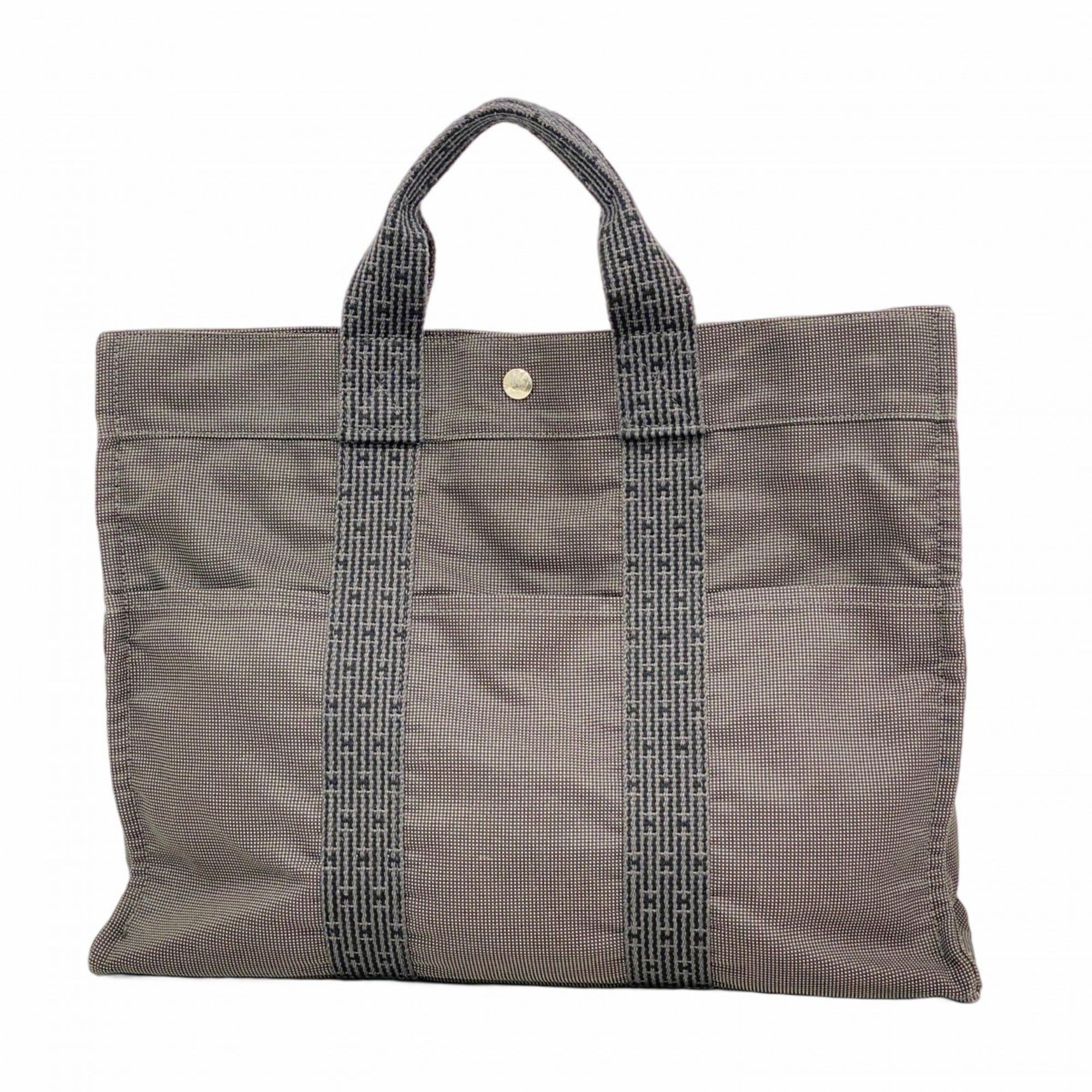Hermes Hermès Air Line MM Tote Bag Canvas Gray Women's