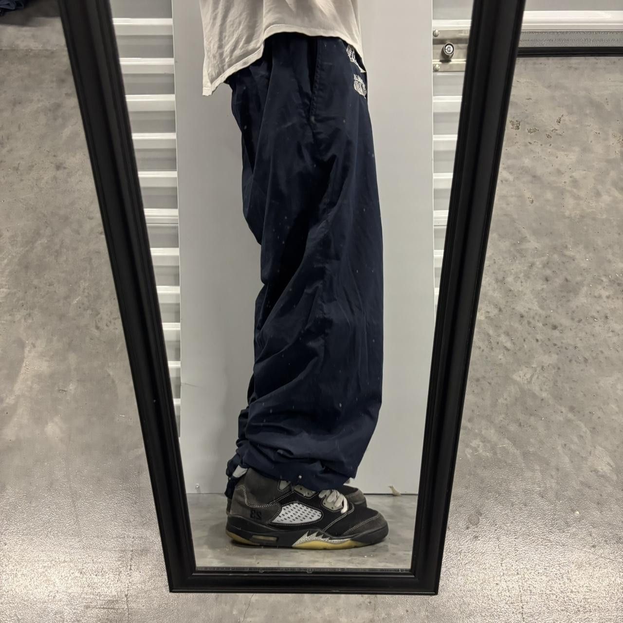 Japanese Brand × Vintage Crazy Vintage Y2K/2000s Baggy Navy Blue Streetwear Track Pants! Size US 30 / EU 46 - 2 Thumbnail