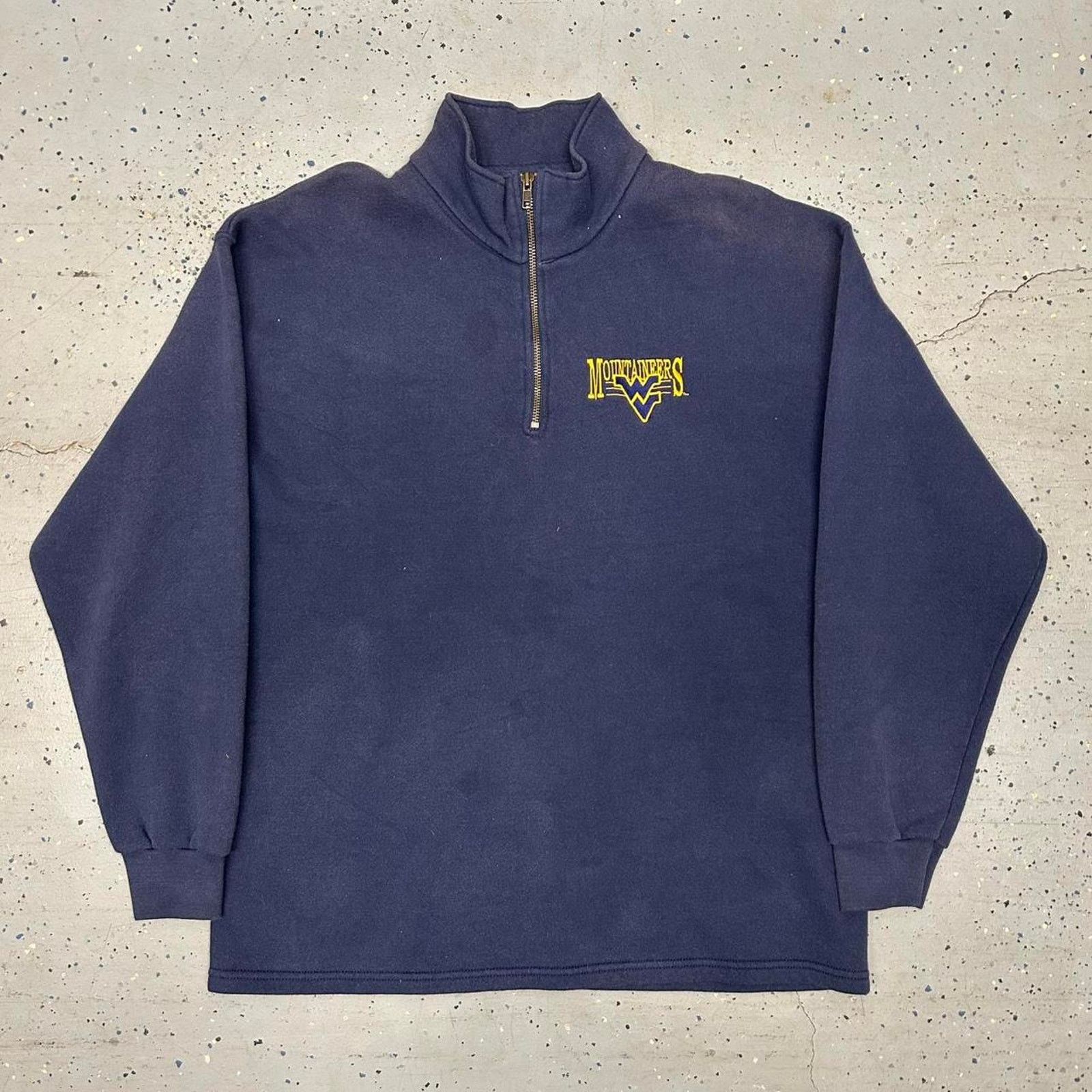 Lee VTG Navy and yellow West Virginia University quarter zip Size US L / EU 52-54 / 3 - 1 Thumbnail