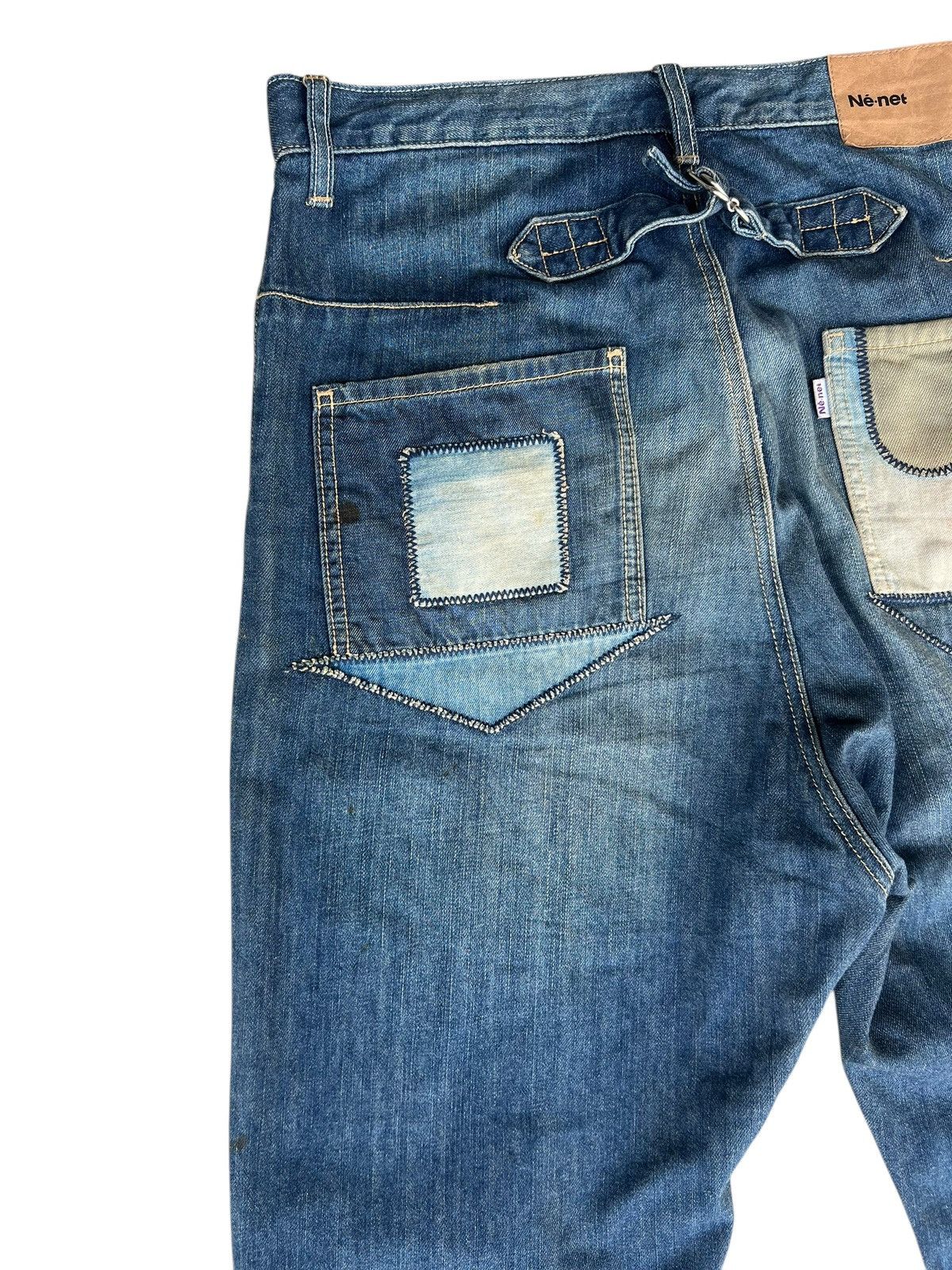 Issey Miyake Dirty Mud Stains Denim Ne-net Drop Crotch Patchwork Jeans Size US 32 / EU 48 - 15 Thumbnail
