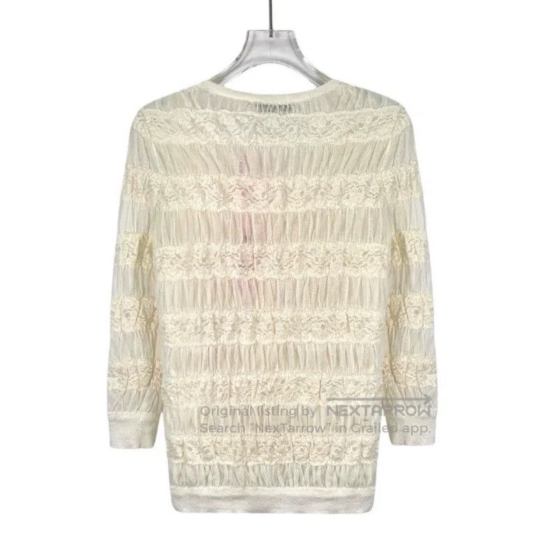Dior Dior Beige cotton single-breasted long-sleeved lace jacket Size XS / US 0-2 / IT 36-38 - 2 Thumbnail