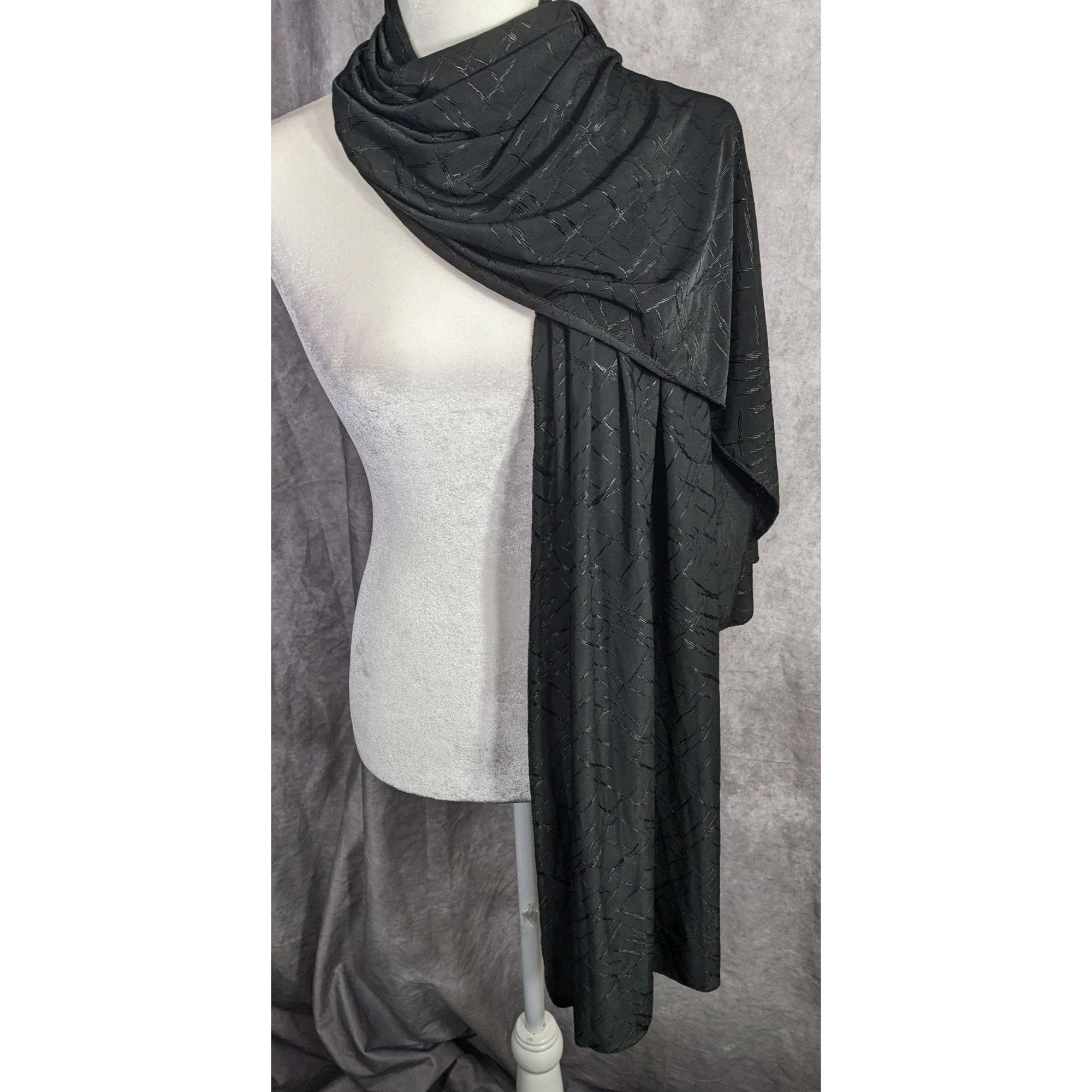 Other K.H.M. Black Textured Scarf/Headscarf Size ONE SIZE - 10 Thumbnail