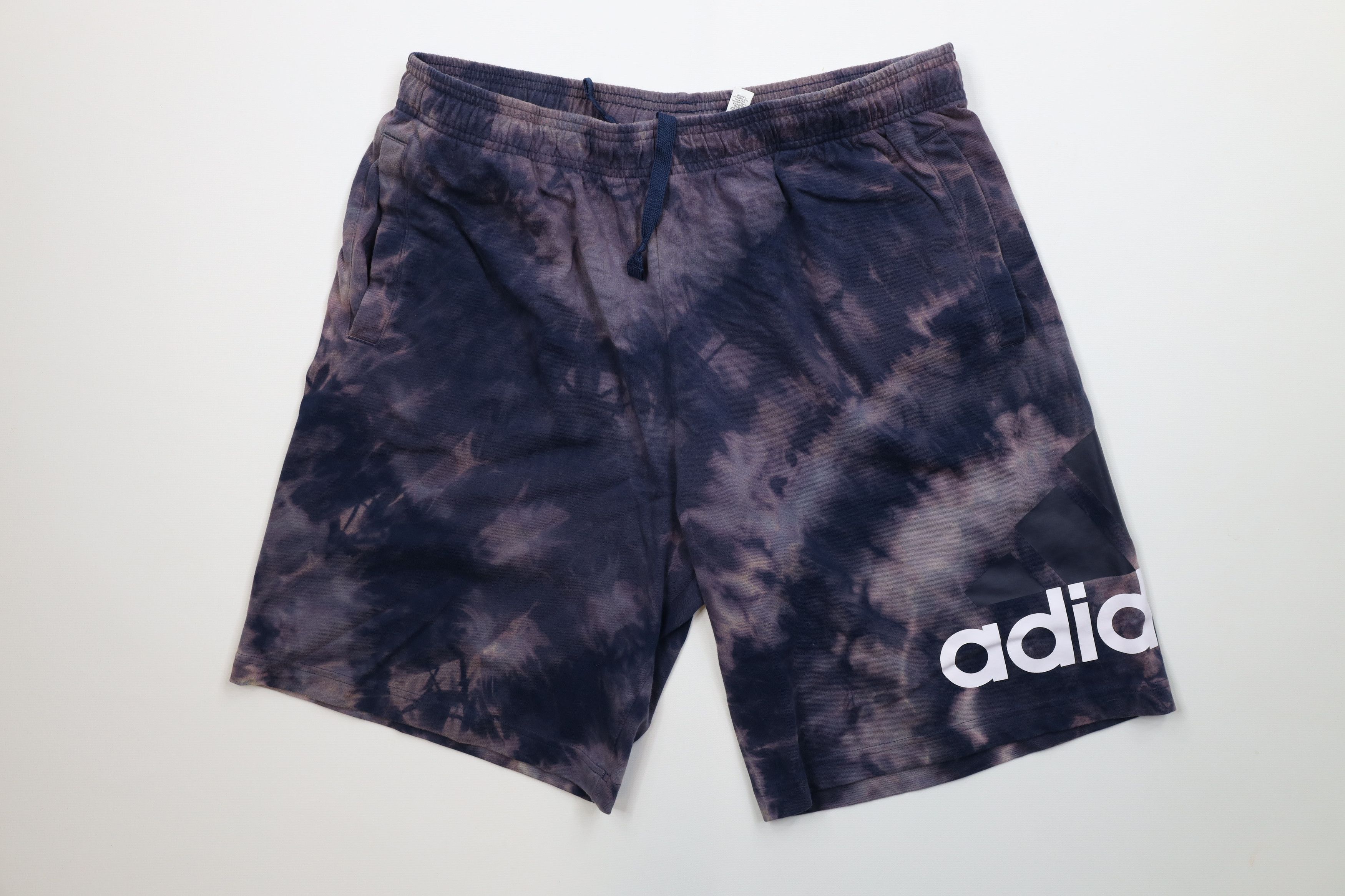 Adidas Vintage Y2K Adidas Big Logo Acid Wash Sweatpants Shorts Blue Size US 36 / EU 52 - 1 Thumbnail