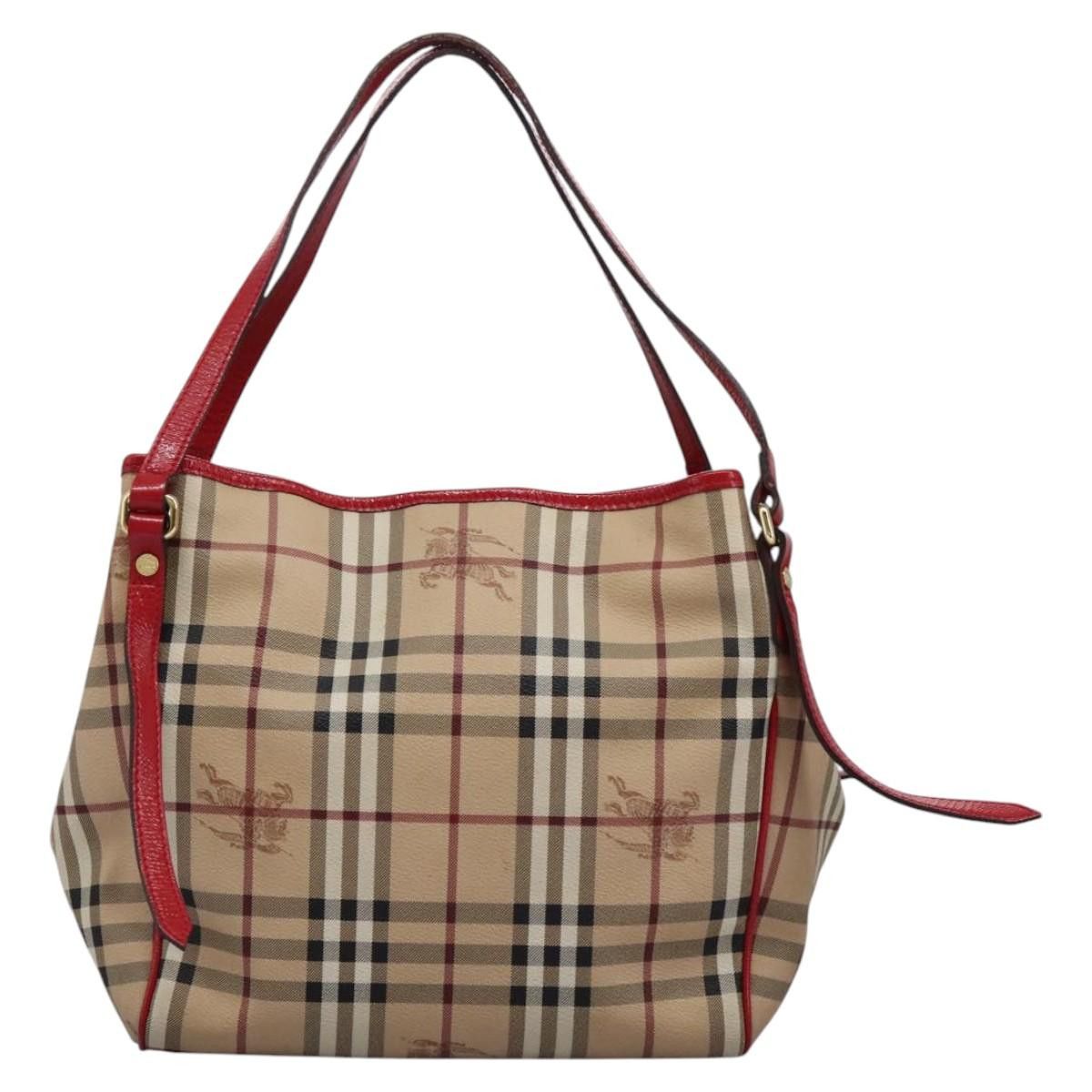 Burberry Nova Check Beige Canvas Shoulder Bag (Pre-Owned) Size ONE SIZE - 1 Thumbnail