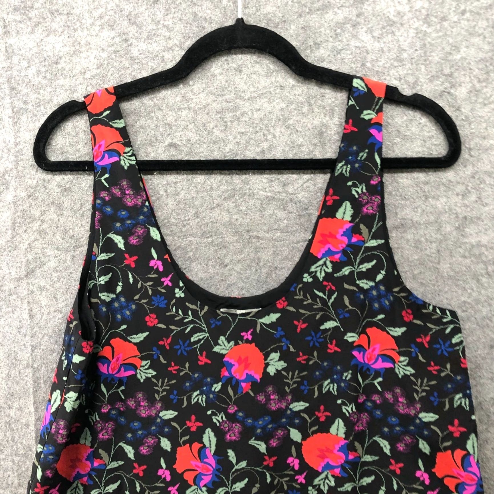 Joie Joie Silk Tank Top Womens S Black Floral Multicolor Scoop Neck Pink Size S / US 4 / IT 40 - 3 Thumbnail