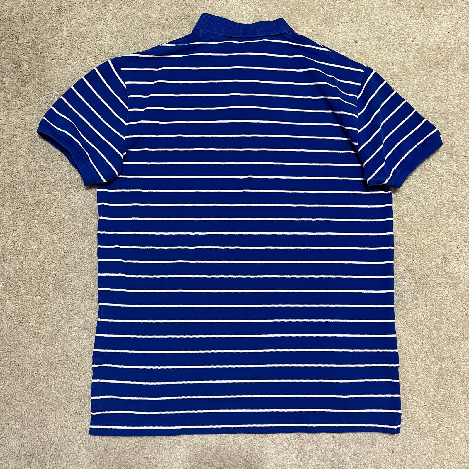 Polo Ralph Lauren Polo Ralph Lauren Orange Pony Blue Striped Polo Shirt Medium Size US M / EU 48-50 / 2 - 3 Thumbnail
