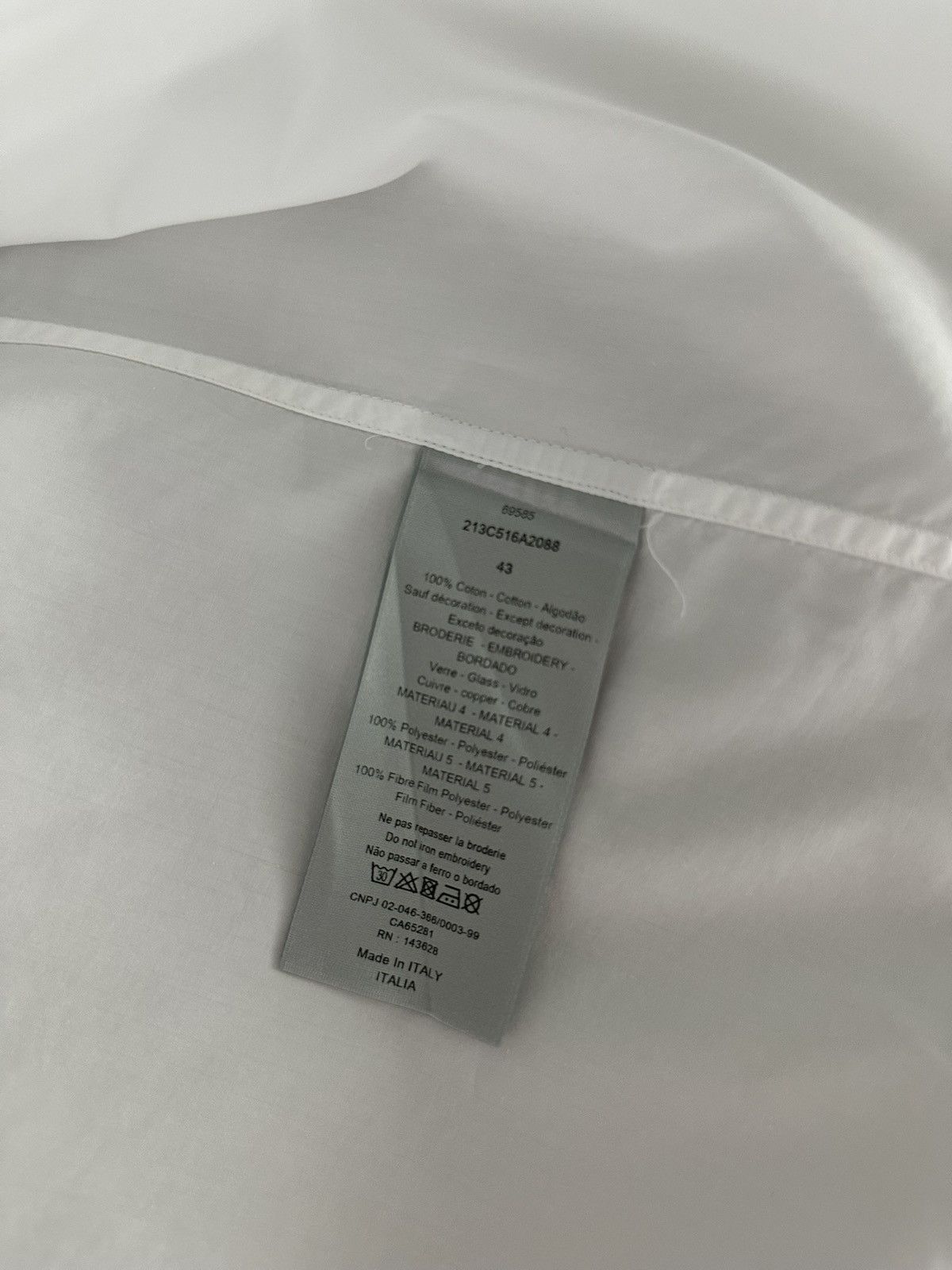 Dior Dior White Button Up Heart Metallic Embroidered Poplin Shirt Size US L / EU 52-54 / 3 - 8 Thumbnail