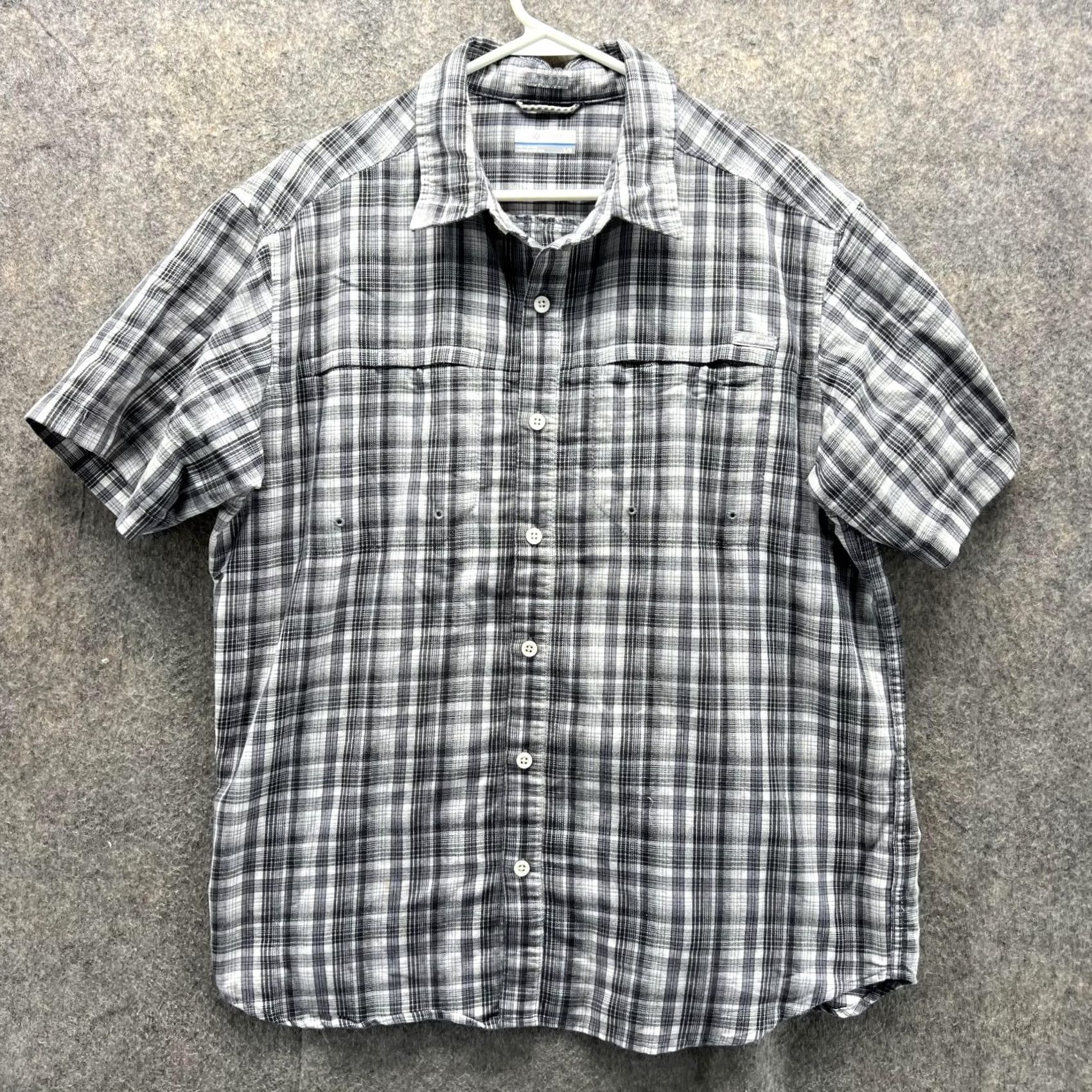 Vintage Columbia Shirt Men Large Gray Plaid Short Sleeve Button-Down Casual/Business/Workwear Size US L / EU 52-54 / 3 - 2 Thumbnail