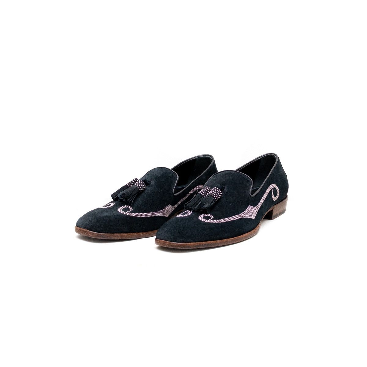 Designer × Jimmy Choo Jimmy Choo Foxley Men’s Black Suede Tassel Loafers SzUS:10 Size US 10 / EU 43 - 2 Thumbnail