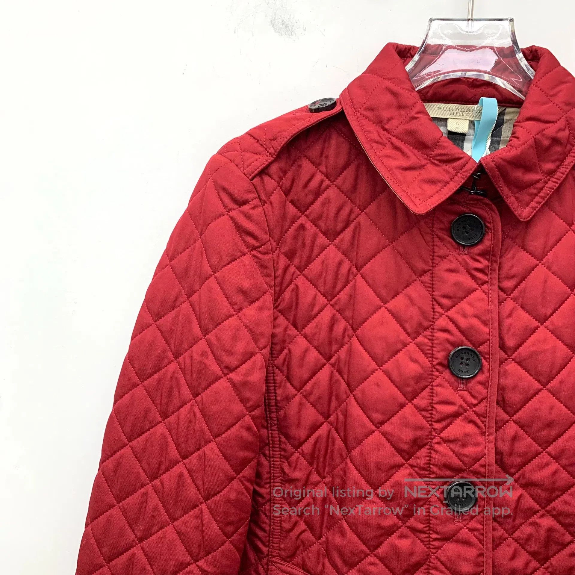Burberry Burberry Red diamond pattern lapel single-breasted long sl Size US S / EU 44-46 / 1 - 3 Thumbnail