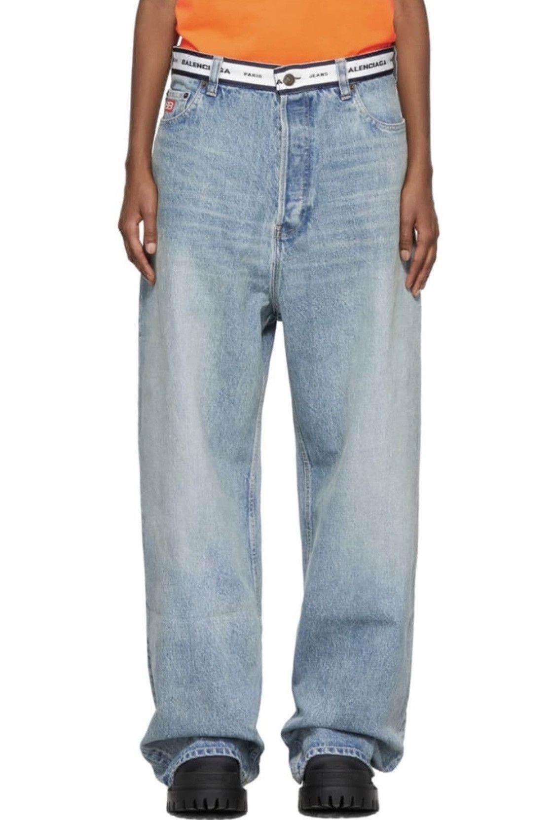 Balenciaga Balenciaga Waist Logo Denim Pants Size US 35 - 1 Thumbnail