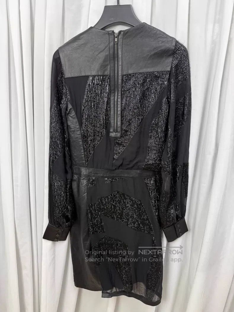 Helmut Lang Helmut Lang Size 2 shiny patchwork dress with leather accen Size M / US 6-8 / IT 42-44 - 6 Thumbnail