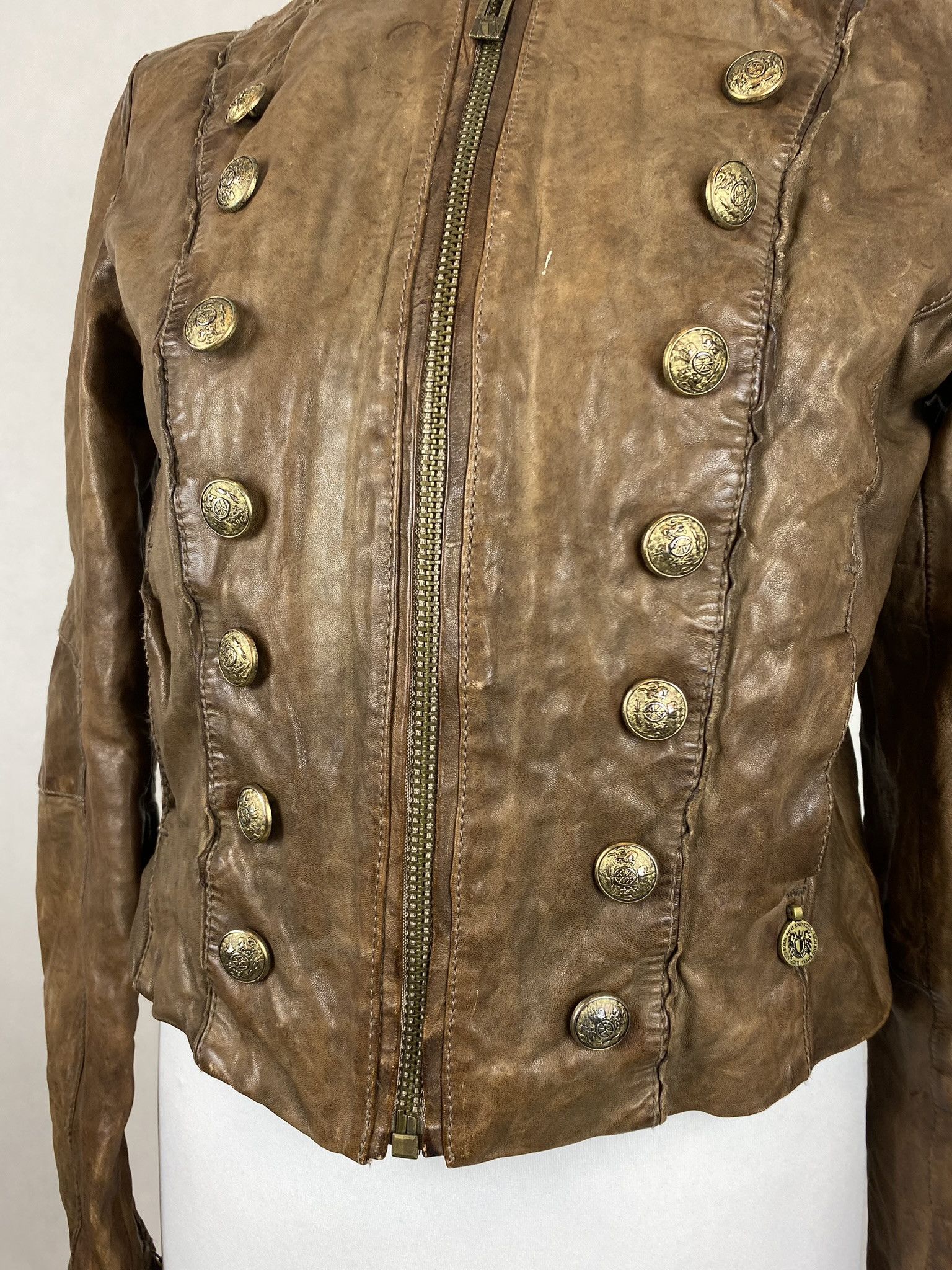 Genuine Leather × Vintage real leather jacket vintage vera pelle tailored pins zip Size M / US 6-8 / IT 42-44 - 4 Thumbnail