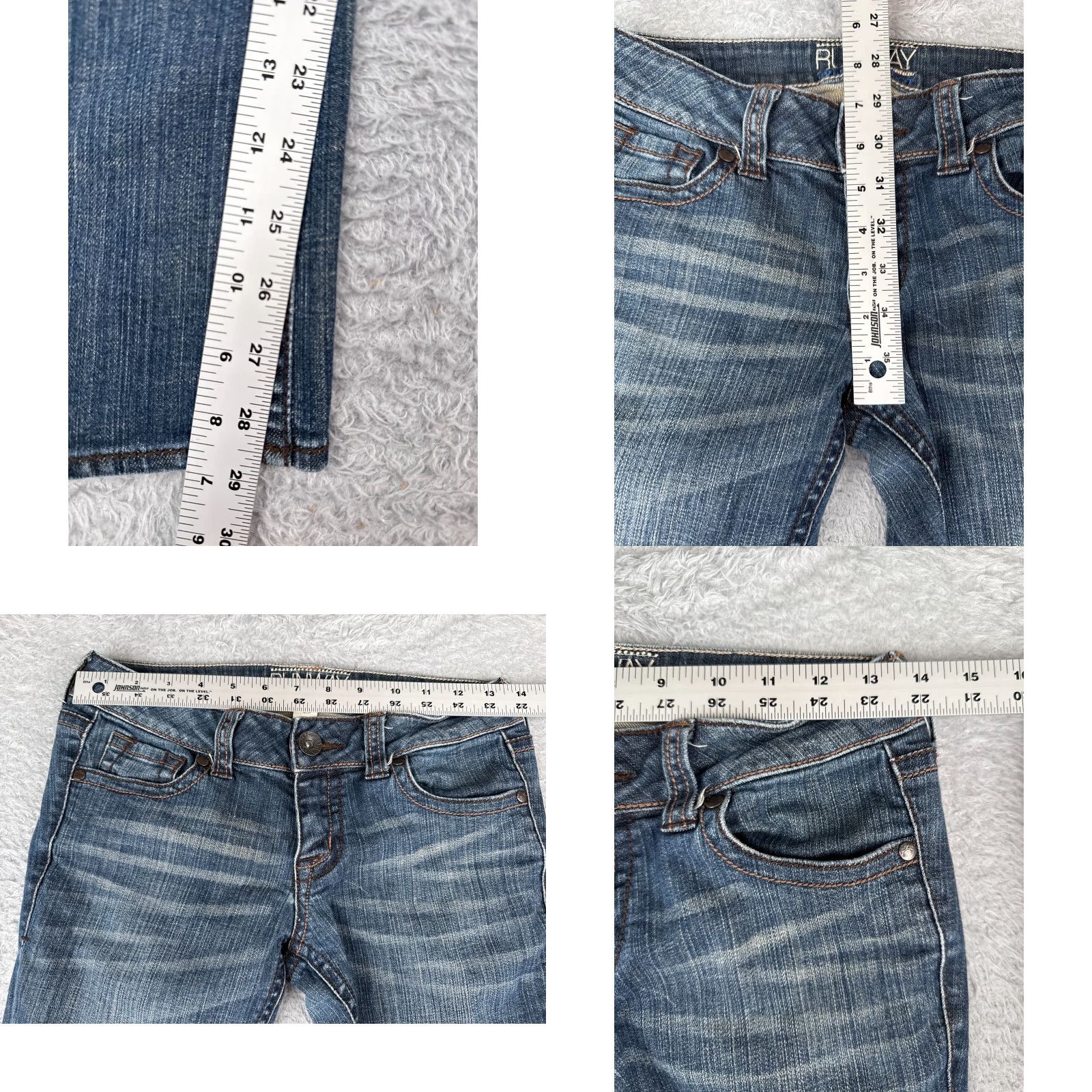 Vintage REFUGE Jeans Womens 5-Pocket Denim Bootcut Low Rise Blue 26x29 Regular 2 Distressed Cotton Blend Jeans Womens USA 2000s/2000s Style Size 26" / US 2 / IT 38 - 8 Thumbnail