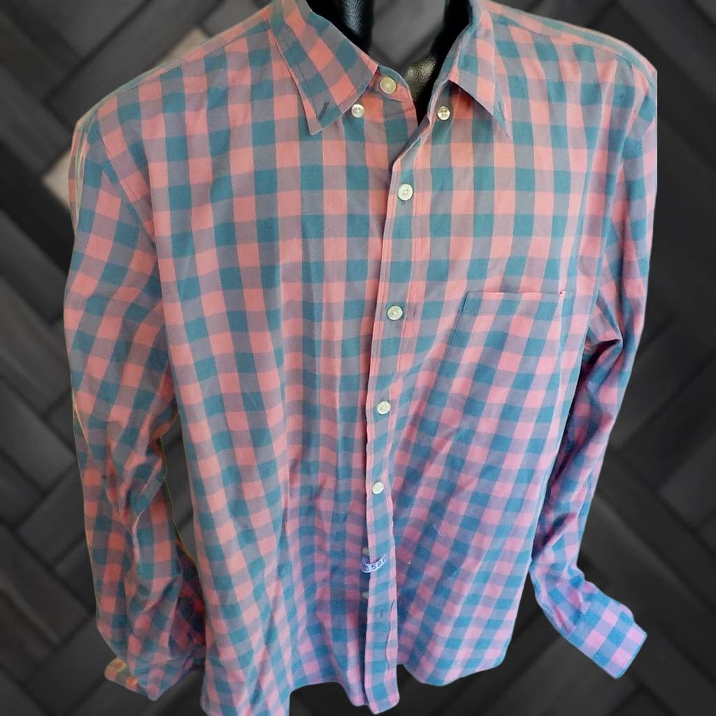 J.Crew J. Crew Button-Down Shirt XL 100% Cotton Slim Fit Gray/Pink Button-Front Long Sleeve Men Size US XL / EU 56 / 4 - 1 Thumbnail