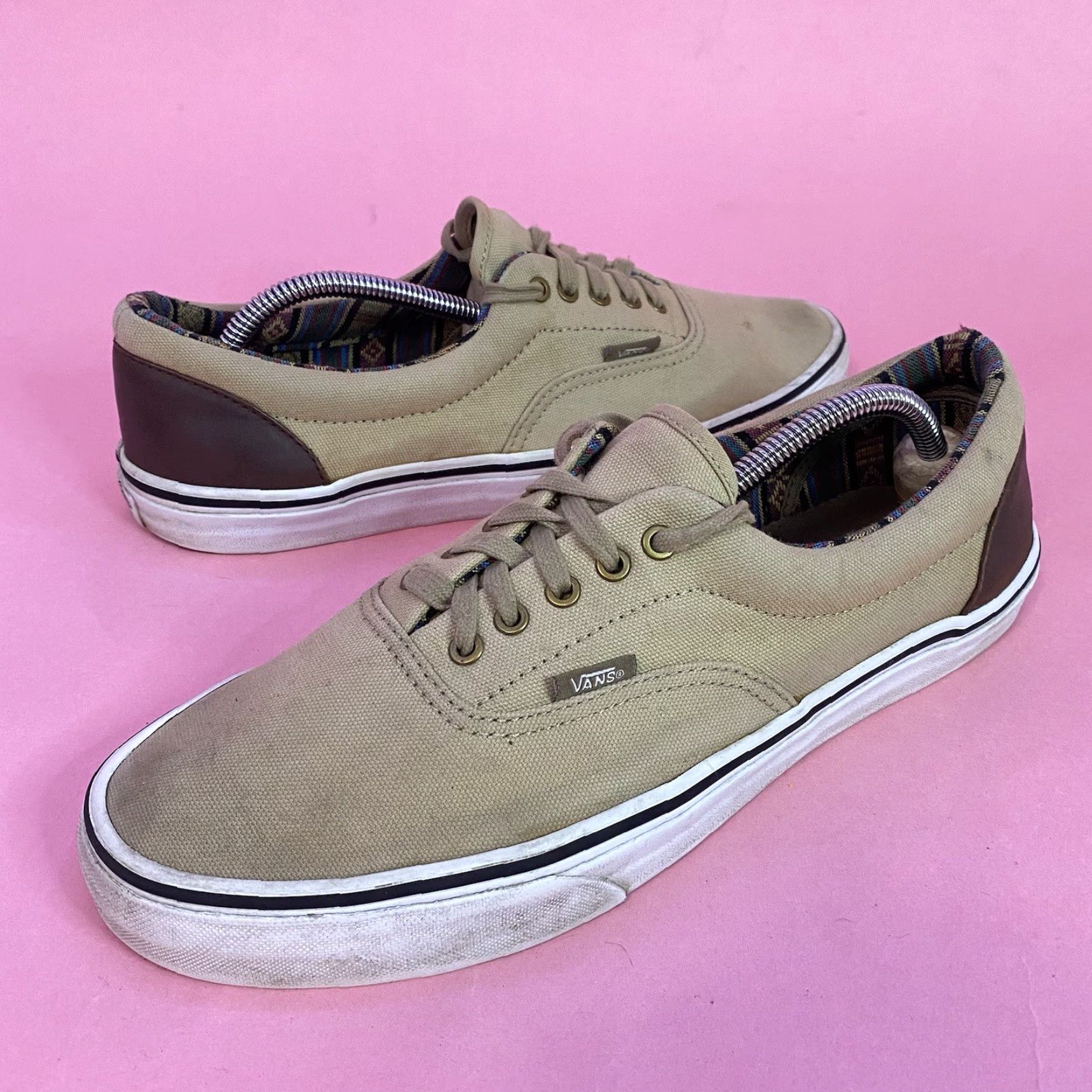 Vans VANS Era 59 C&L Canvas Khaki Tan Aztec Multicolor Stripe Lining US Mens 10.5 Size US 11 / EU 44 - 2 Thumbnail